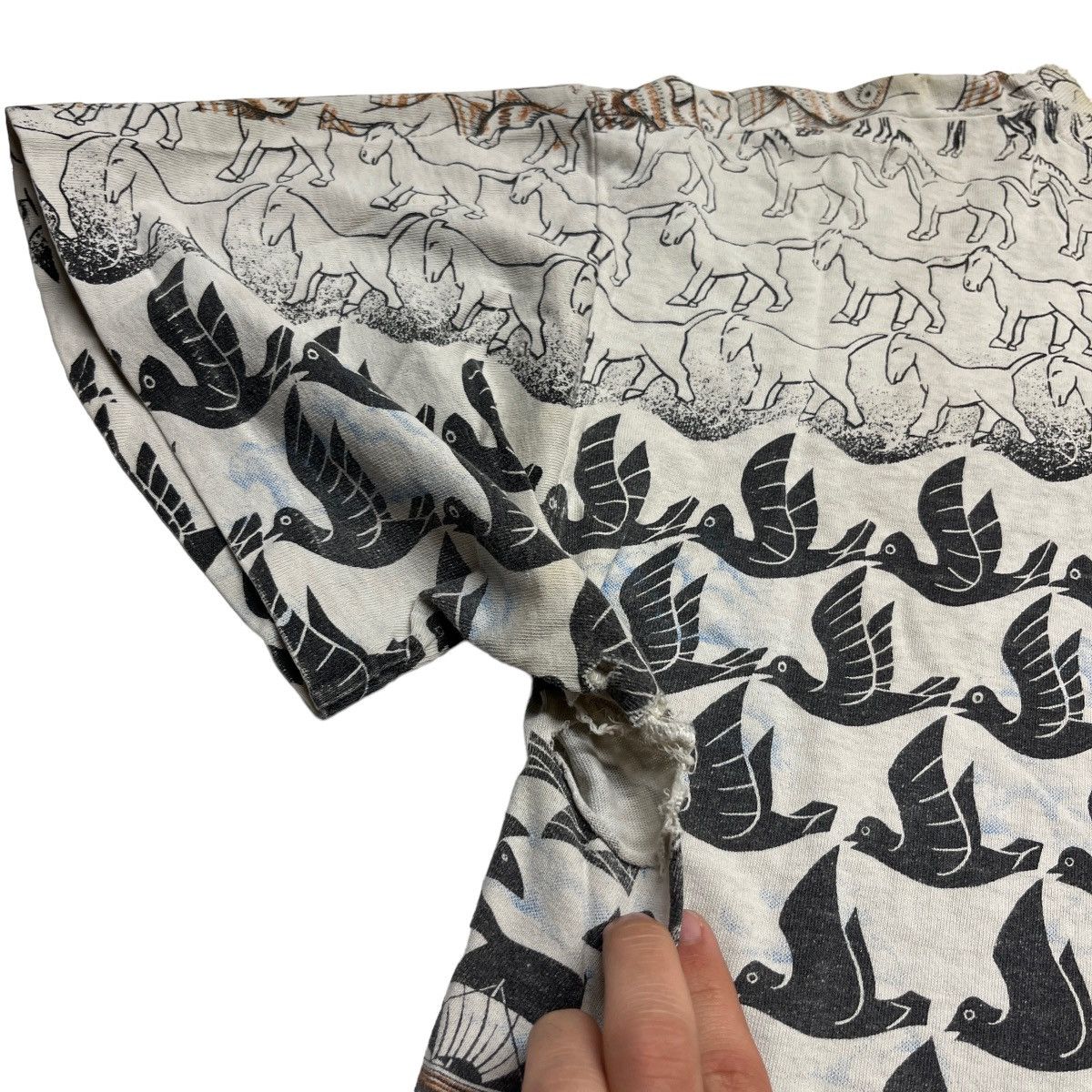Vintage 90s MC Escher Sky & Water AOP Tee Size US XL / EU 56 / 4 - 6 Thumbnail