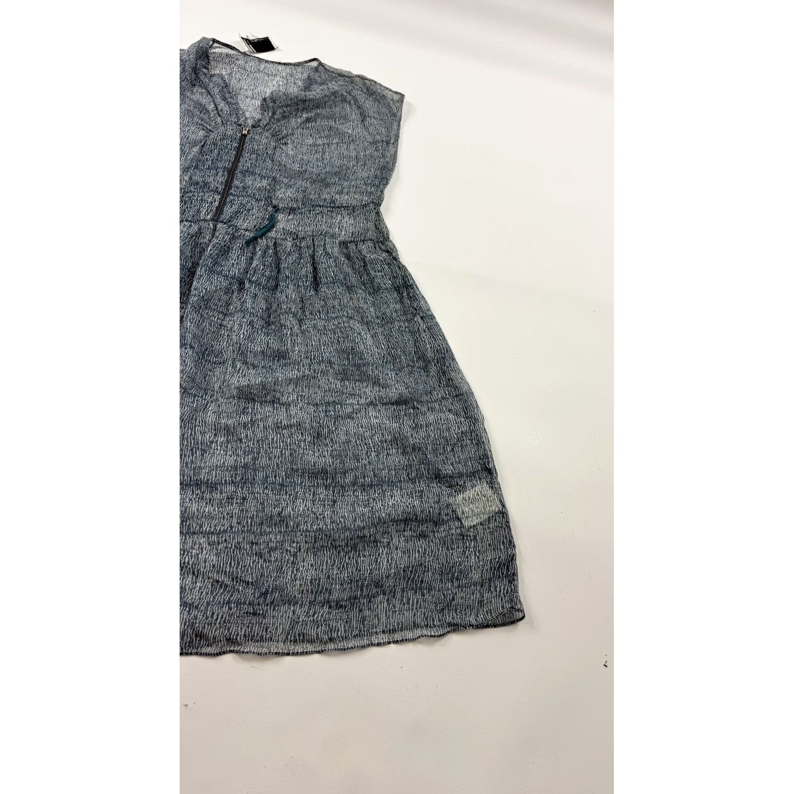 3.1 Phillip Lim 3.1 Phillip Lim Dress Womens 0 Blue White Print Silk Sleeveless Overlay Size XS / US 0-2 / IT 36-38 - 2 Thumbnail