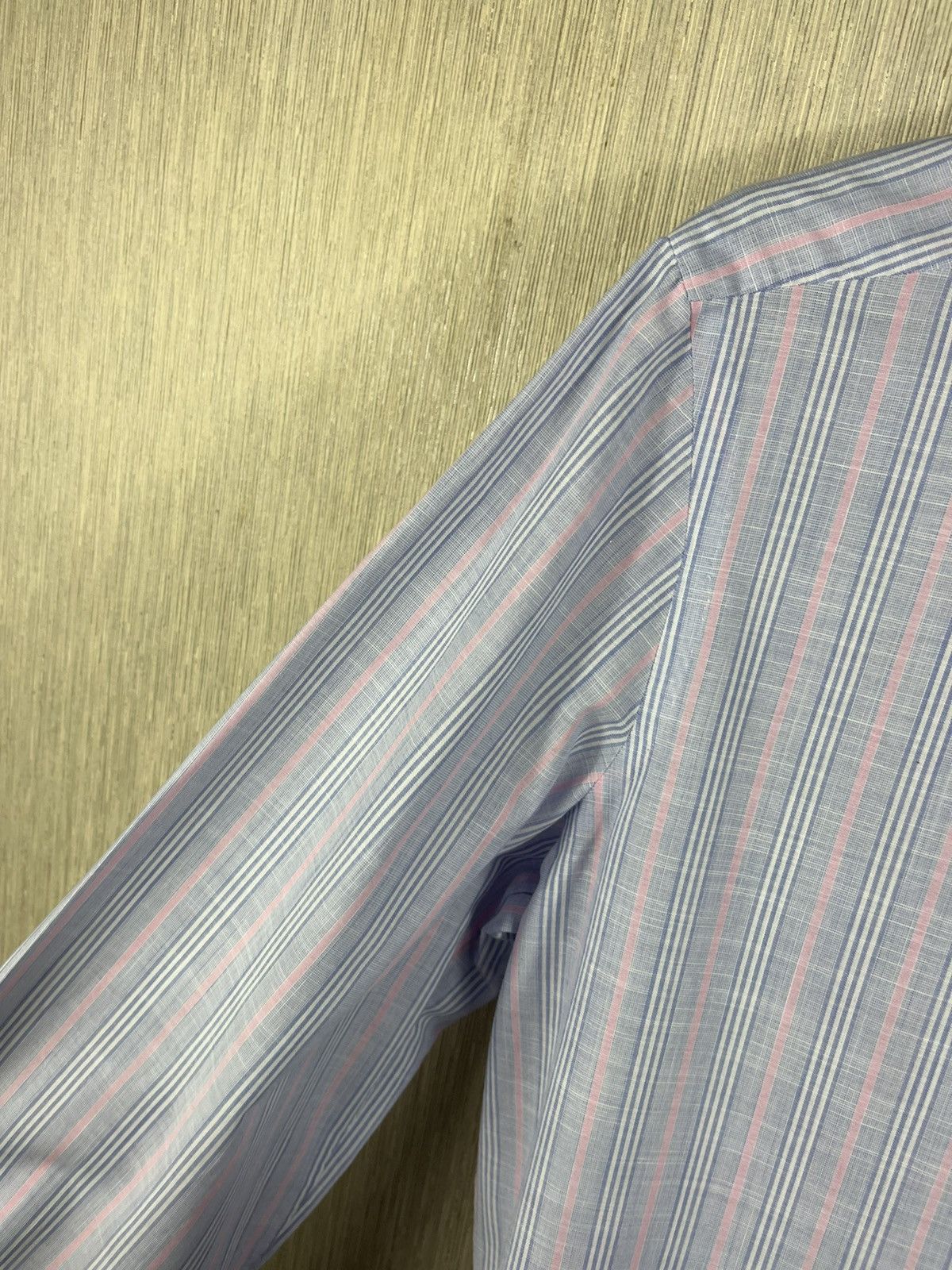 Kiton Kiton linen shirt striped pink baby blue vintage old money Size US L / EU 52-54 / 3 - 11 Thumbnail