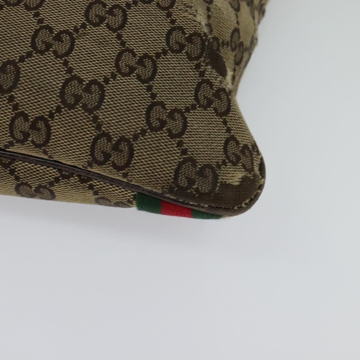Gucci GUCCI GG Canvas Web Sherry Line Shoulder Bag Beige Gold Red Size ONE SIZE - 11 Thumbnail