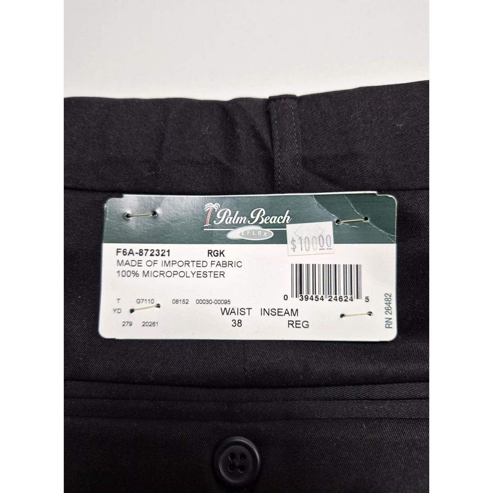 Vintage Palm Beach Reflex Dress Pants Mens 38x36 Black Polyester Pleated Unhemmed NWT Size US 38 / EU 54 - 4 Thumbnail