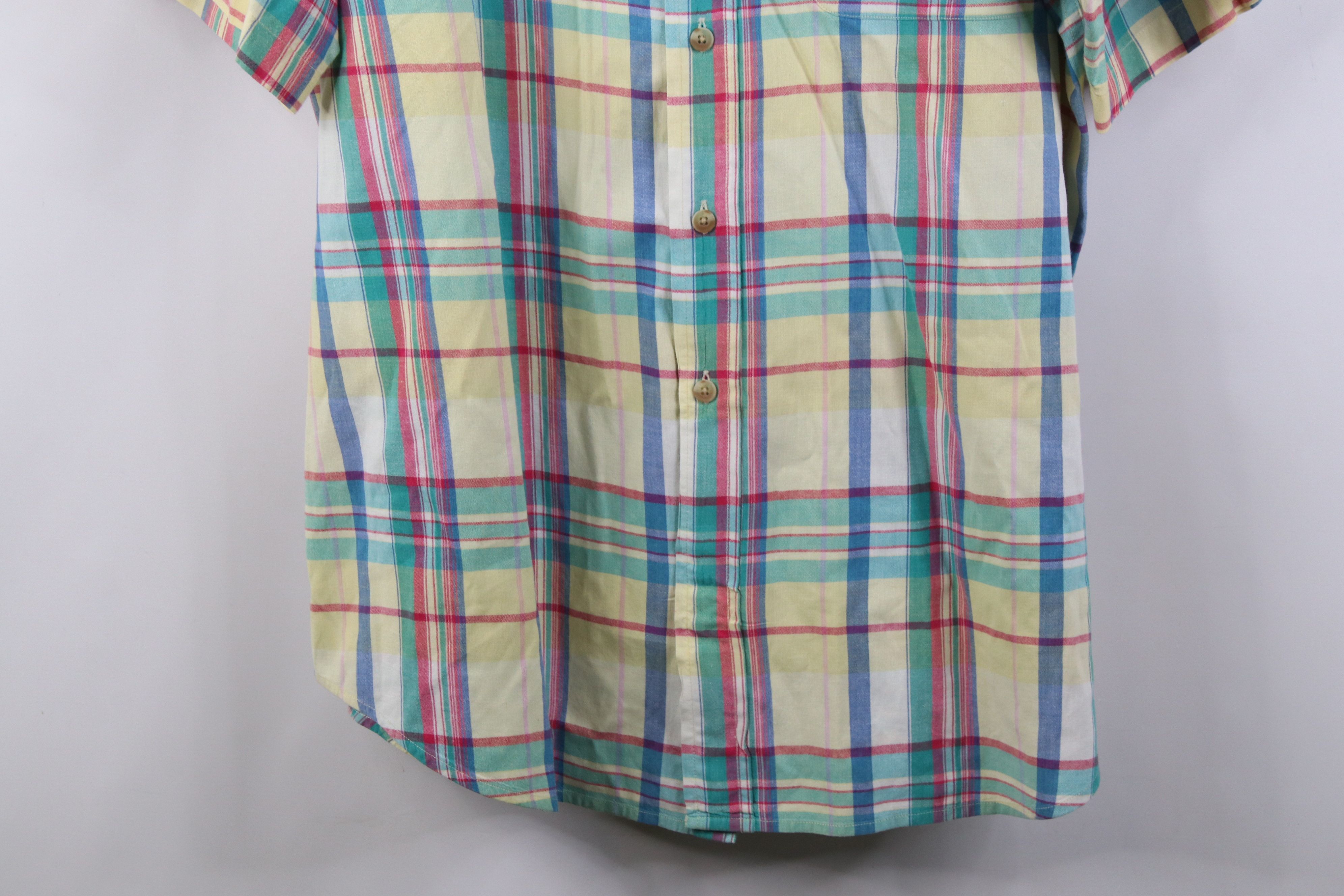 Lands' End Vintage 90s Lands End Plaid Short Sleeve Button Down Shirt Size US L / EU 52-54 / 3 - 3 Thumbnail