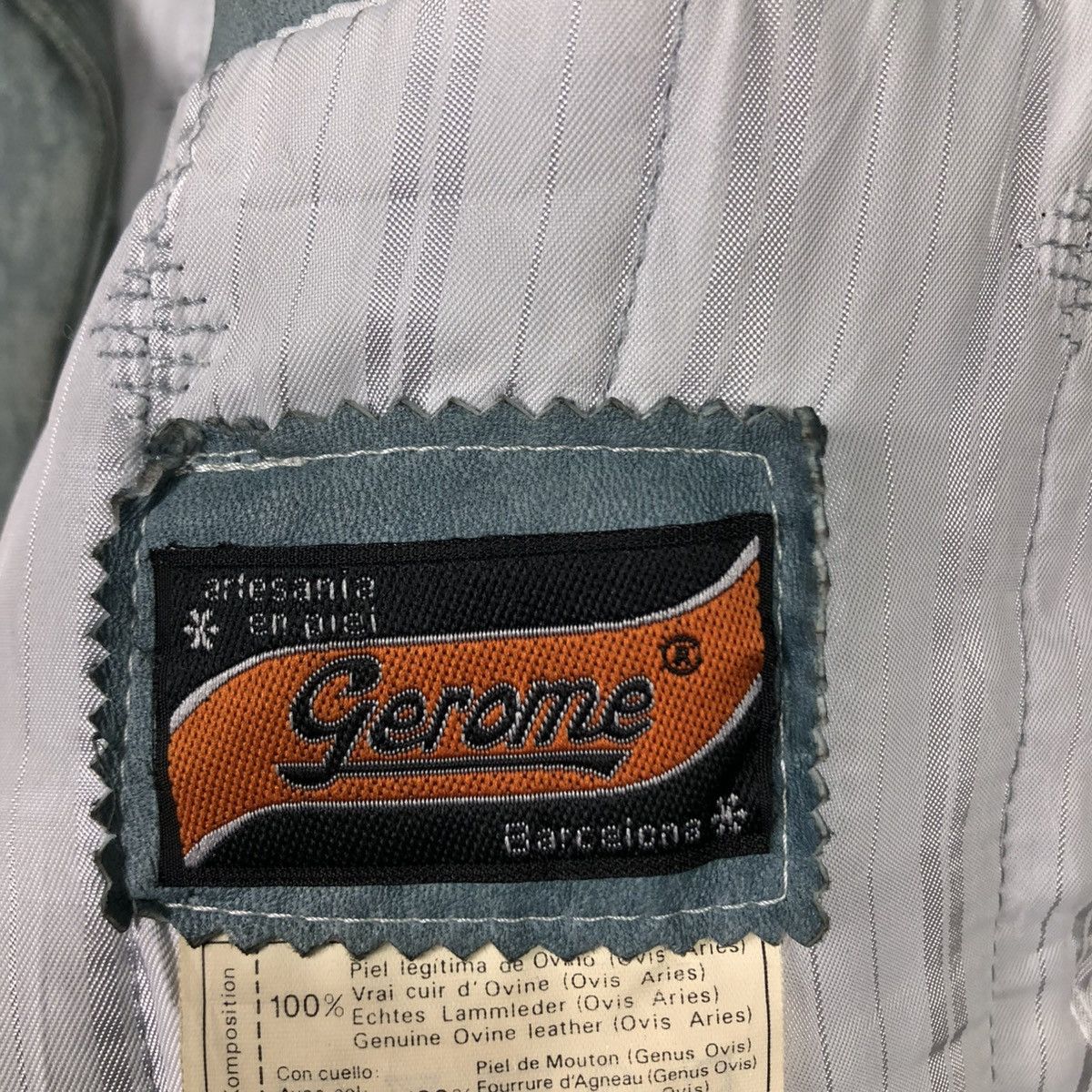 Vintage 🔥VINTAGE LEATHER JACKET DOUBLE COLLAR SHERPA GEROME SPAIN Size US M / EU 48-50 / 2 - 20 Thumbnail