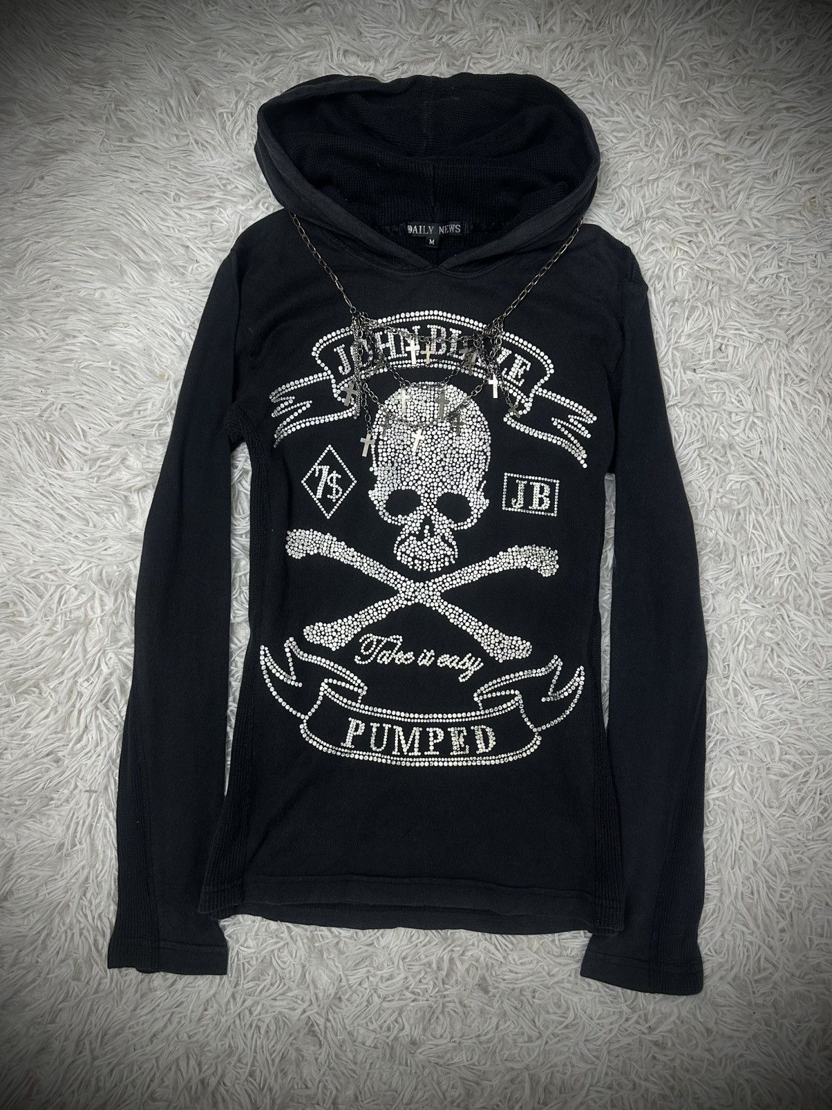 Hysteric Glamour × Undercover rare 2000s daily news skull vkei hoodie Size US M / EU 48-50 / 2 - 1 Thumbnail