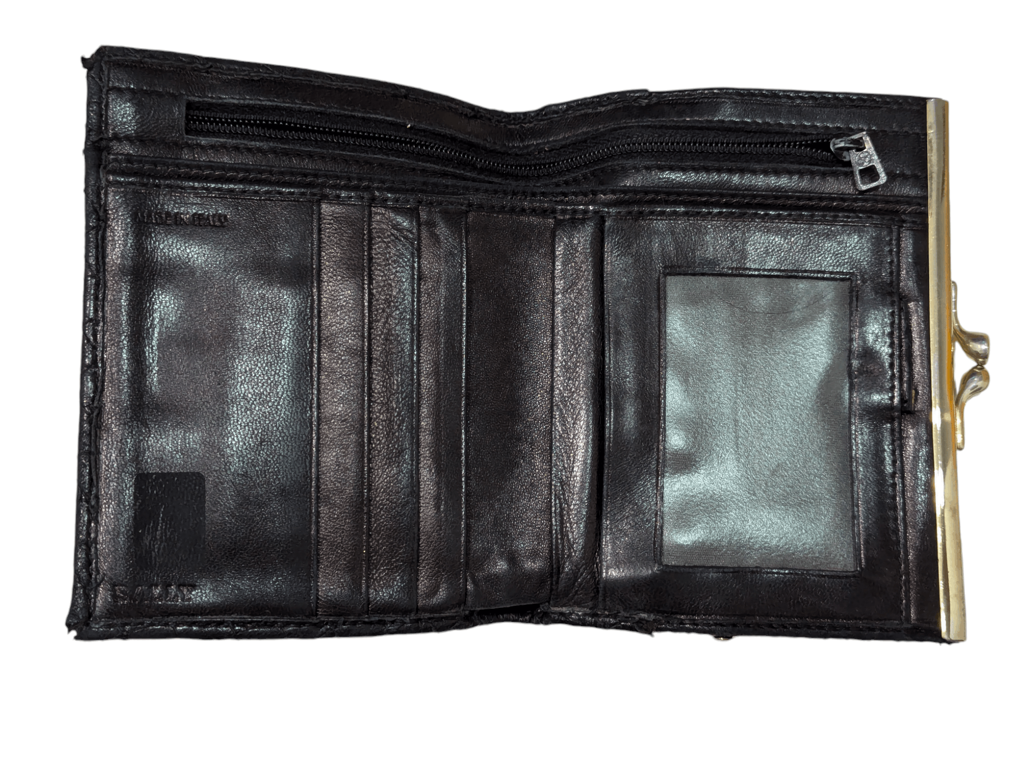 THRASHED BALLY QUILTED WALLET PURSE