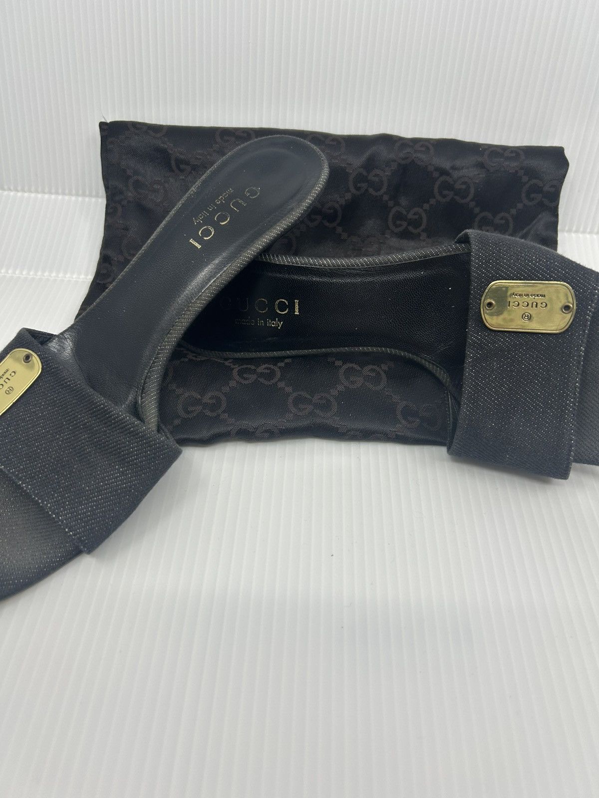 Gucci Gucci Black denim sandals Size US 7 / IT 37 - 3 Thumbnail