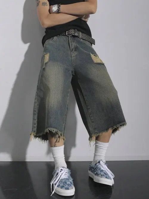 Other Distressed Y2k Shorts Jorts Designer Denim Size US 32 / EU 48 - 3 Thumbnail