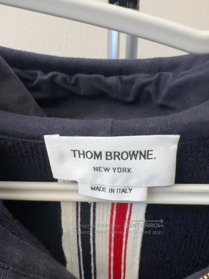 Thom Browne Thom Browne Navy blue hooded sweatshirt Size US L / EU 52-54 / 3 - 2 Thumbnail