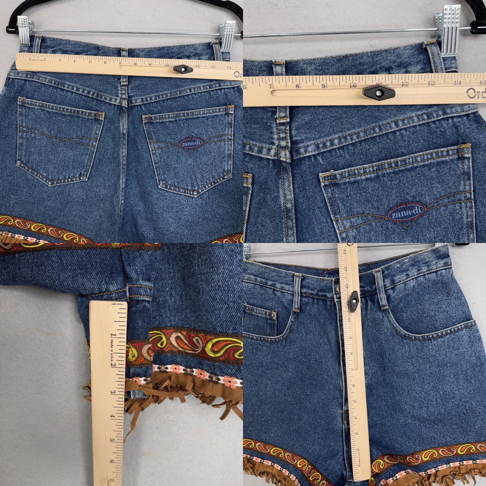 Denime VINTAGE Zana-di Denim Shorts Juniors 11/12 Blue Fringe Western Boho Festival Y2k Jeans Shorts Womens? Size 32" / US 10 / IT 46 - 8 Thumbnail