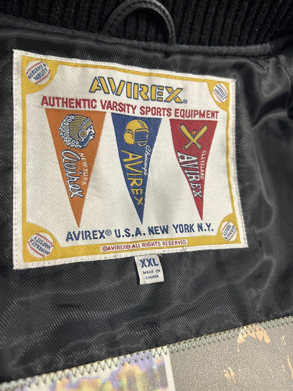 Avirex Avirex Stadium Bomber Leather Jacket Size US XXL / EU 58 / 5 - 8 Thumbnail