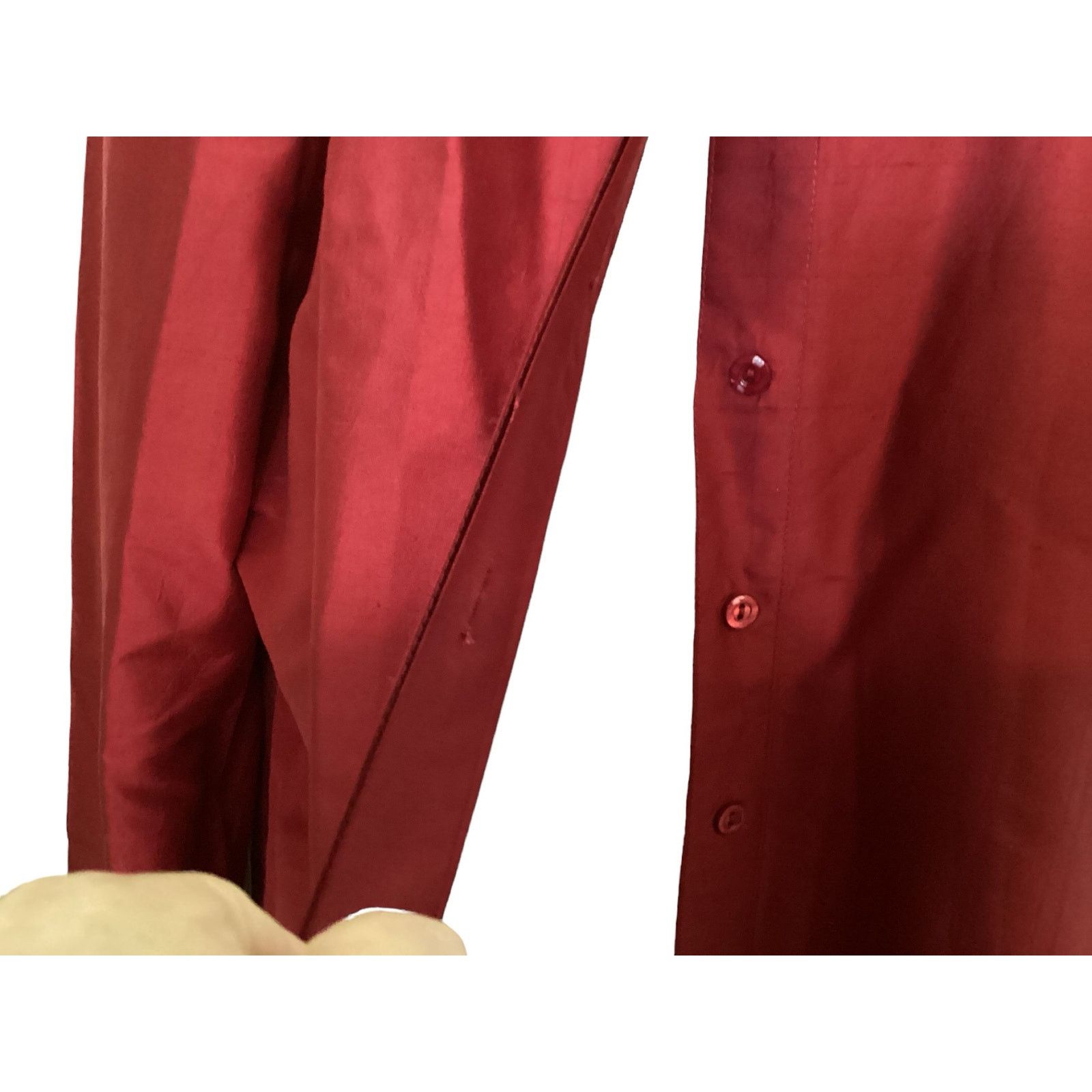 Chicos Chico's Hidden Button Down Red Silk Blouse LS 12-14 (2)L Size XL / US 12-14 / IT 48-50 - 5 Thumbnail