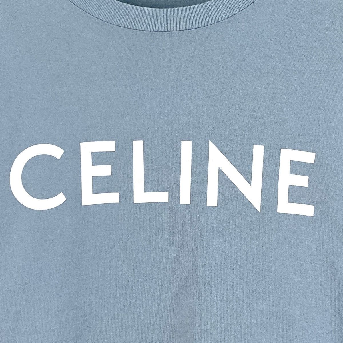 Celine Celine Light Blue Letter Printed Short Sleeve T-shirt K26WX Size M / US 6-8 / IT 42-44 - 4 Thumbnail