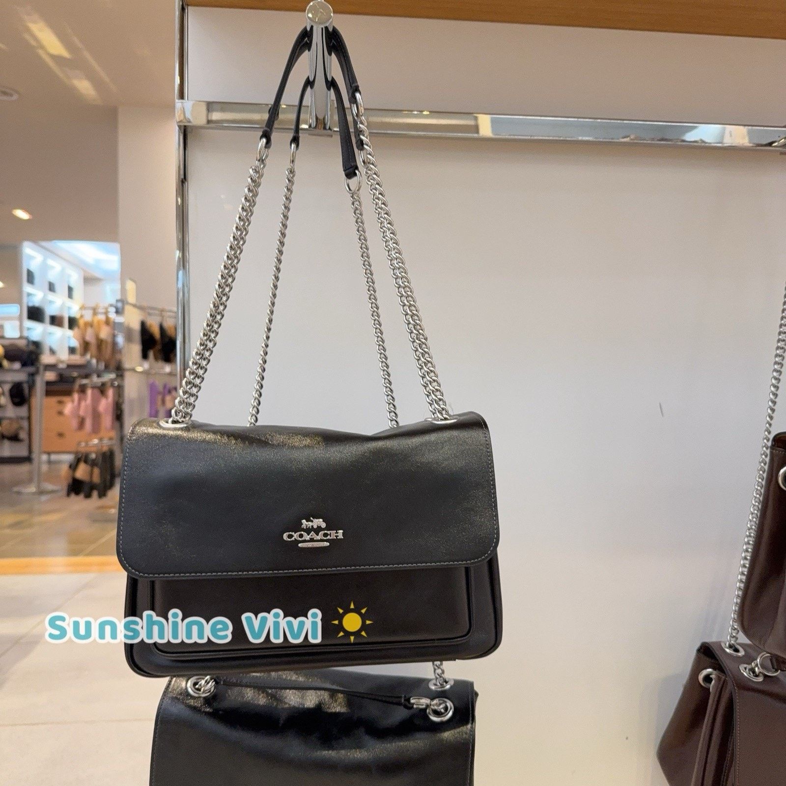Coach NWT Coach Elodie Crossbody Bag leather CCF09 Silver Black Size ONE SIZE - 3 Thumbnail
