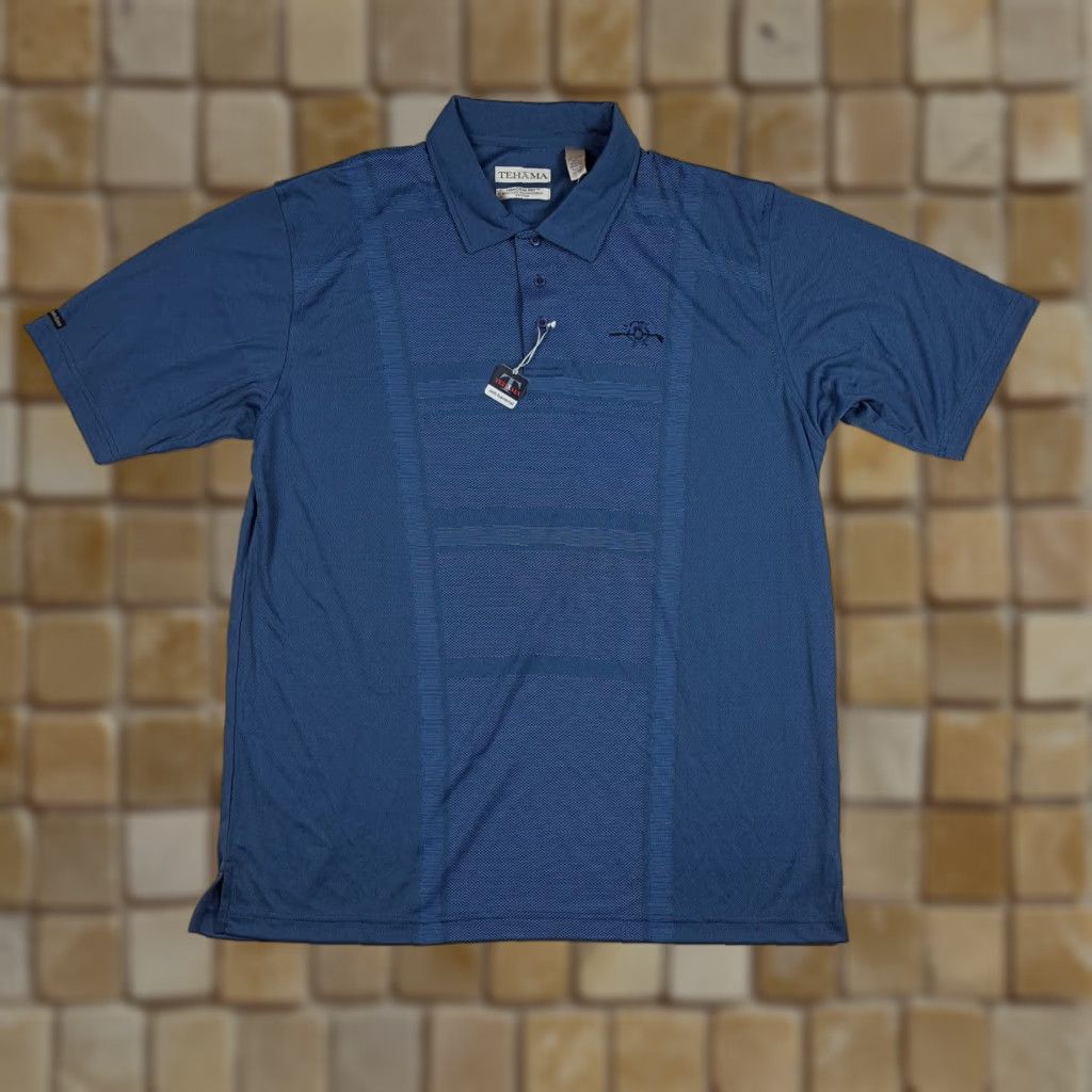 Vintage VINTAGE Tehama Golf Polo Shirt Mens XL Blue Short Sleeve Collared Knit Button Logo Striped 90s Retro Sports Tennis Casual All Seasons Shirt Size US XL / EU 56 / 4 - 1 Thumbnail