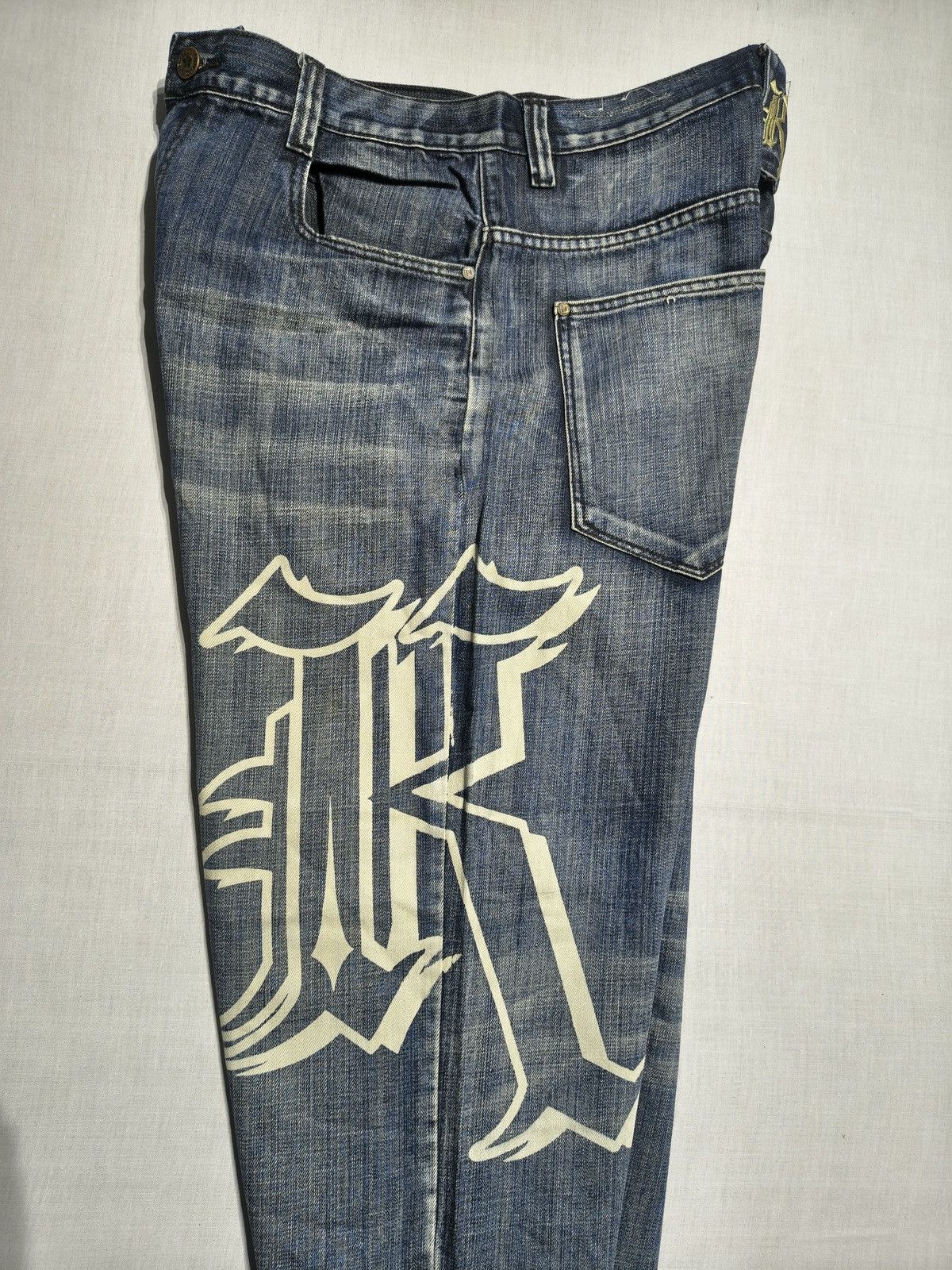 Southpole Karl Kani Big K Graphic Jeans Y2K Streetwear (045) Size US 36 / EU 52 - 7 Thumbnail