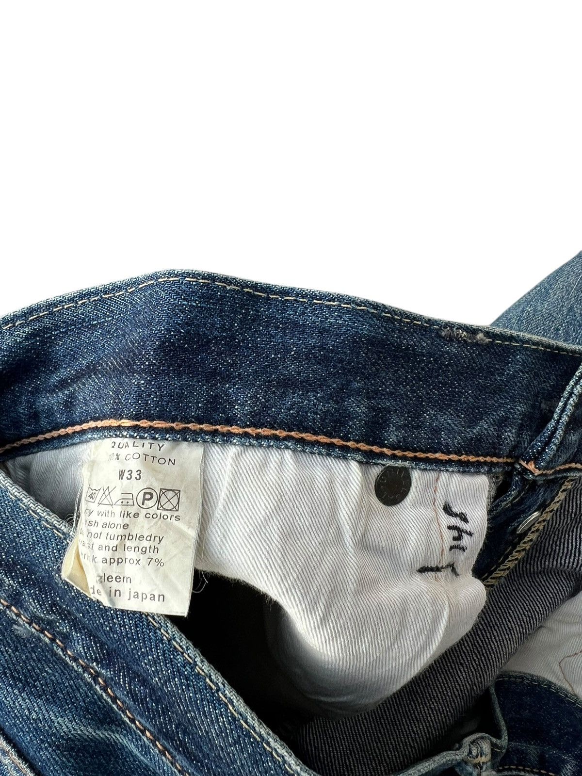 Denime Vintage GLEEM Clothing Japan Dirty Mud Denim Selvedge Jeans Size US 33 - 20 Thumbnail