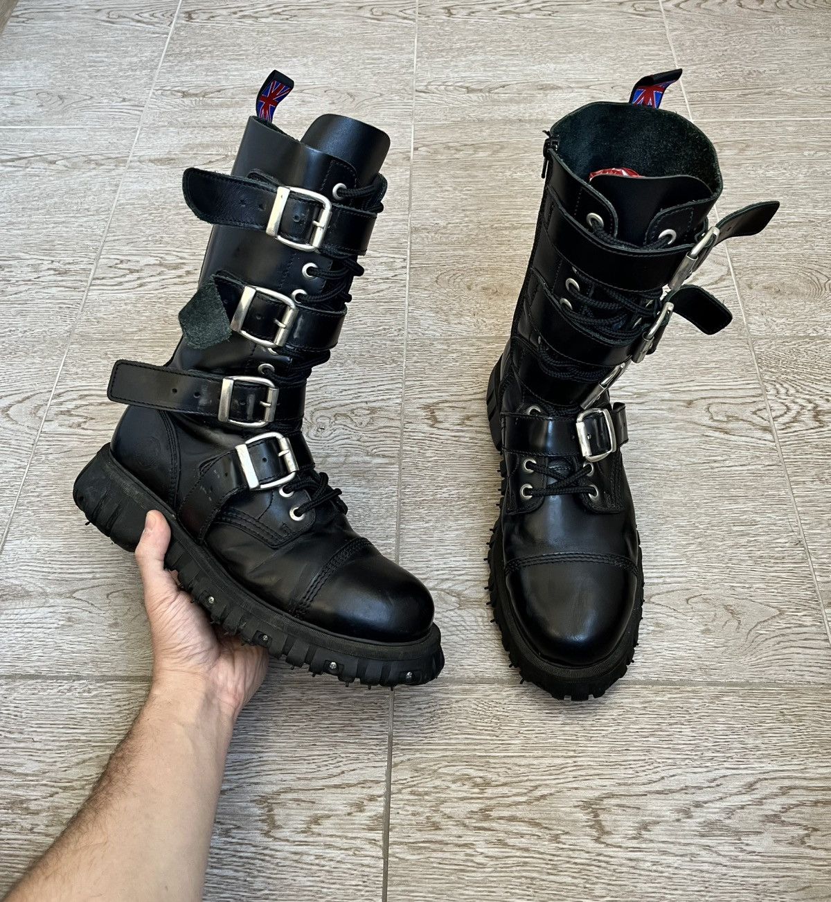 New Rock Nevermind Leather Belted Boots New Rock Style 90s Size US 11 / EU 44 - 9 Thumbnail