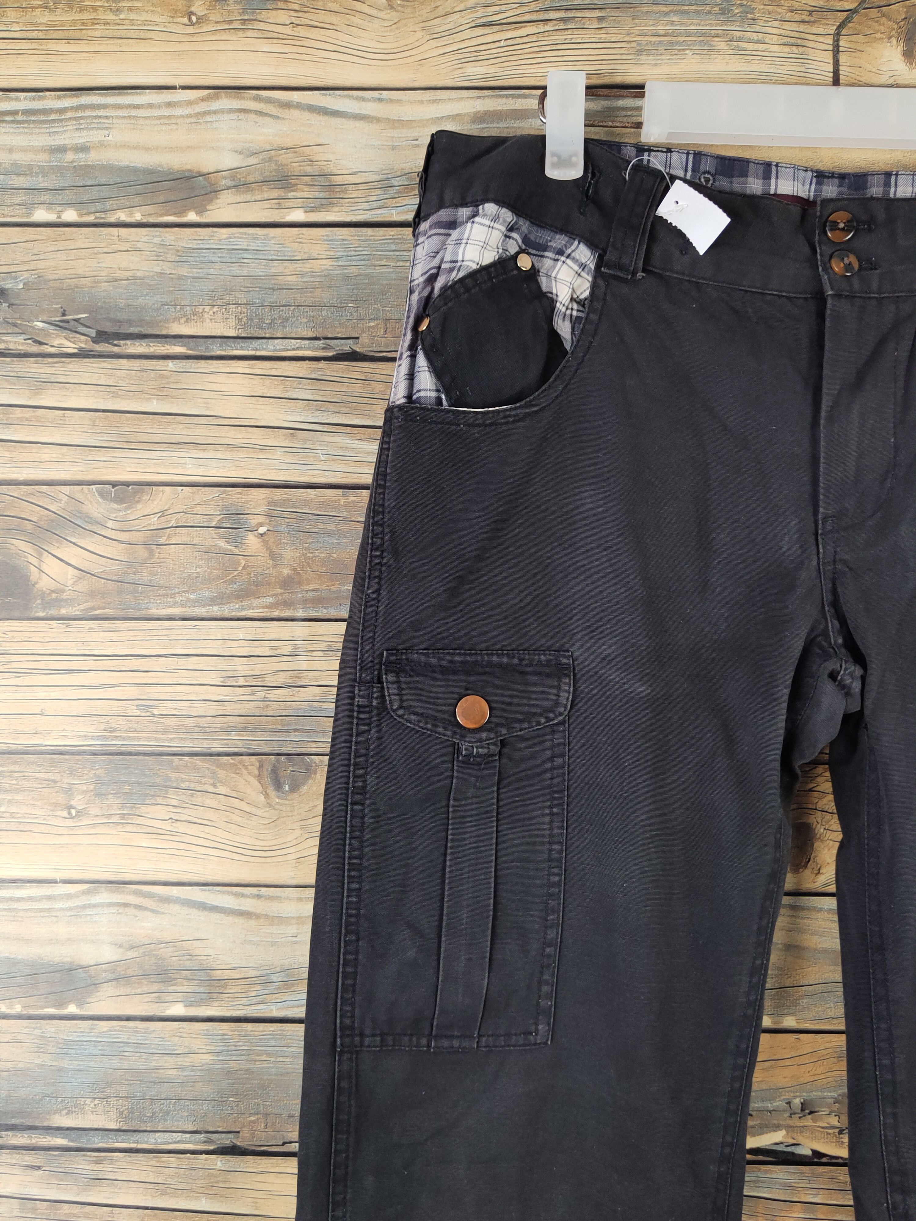 Japanese Brand DL Neutral infinity Black Multipocket Cargo Pants #1962 Size US 32 / EU 48 - 3 Thumbnail