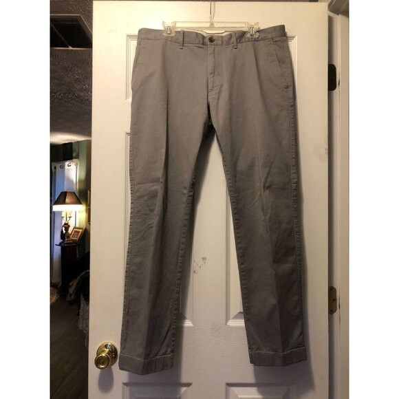 J.Crew J.crew men's gray cotton chino casual pants slim fit 36/32 Size 36R - 1 Thumbnail
