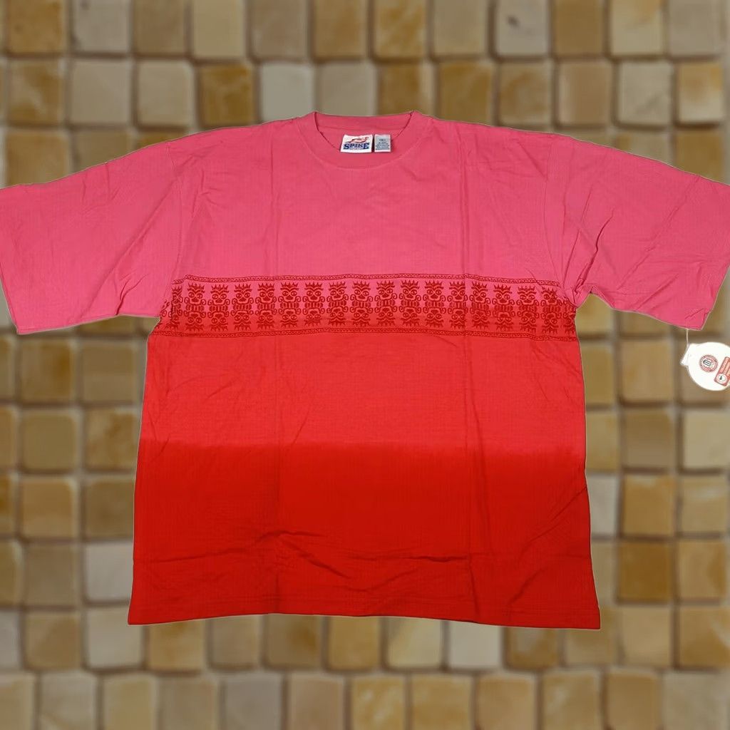 Vintage VTG 90s Pink Tribal Tie-Dye Men's XL Hawaiian Aztec T Shirt Size US XL / EU 56 / 4 - 1 Thumbnail