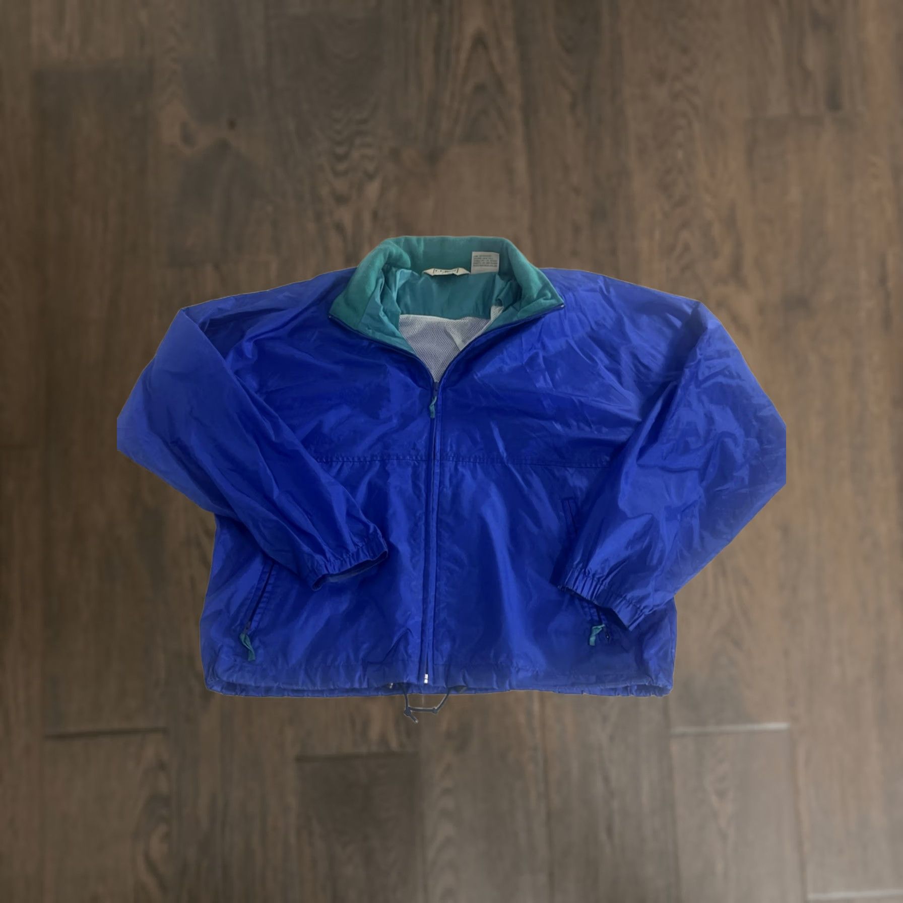 Vintage VINTAGE L.L. Bean Coat Mens Large Turquoise Nylon Lined 