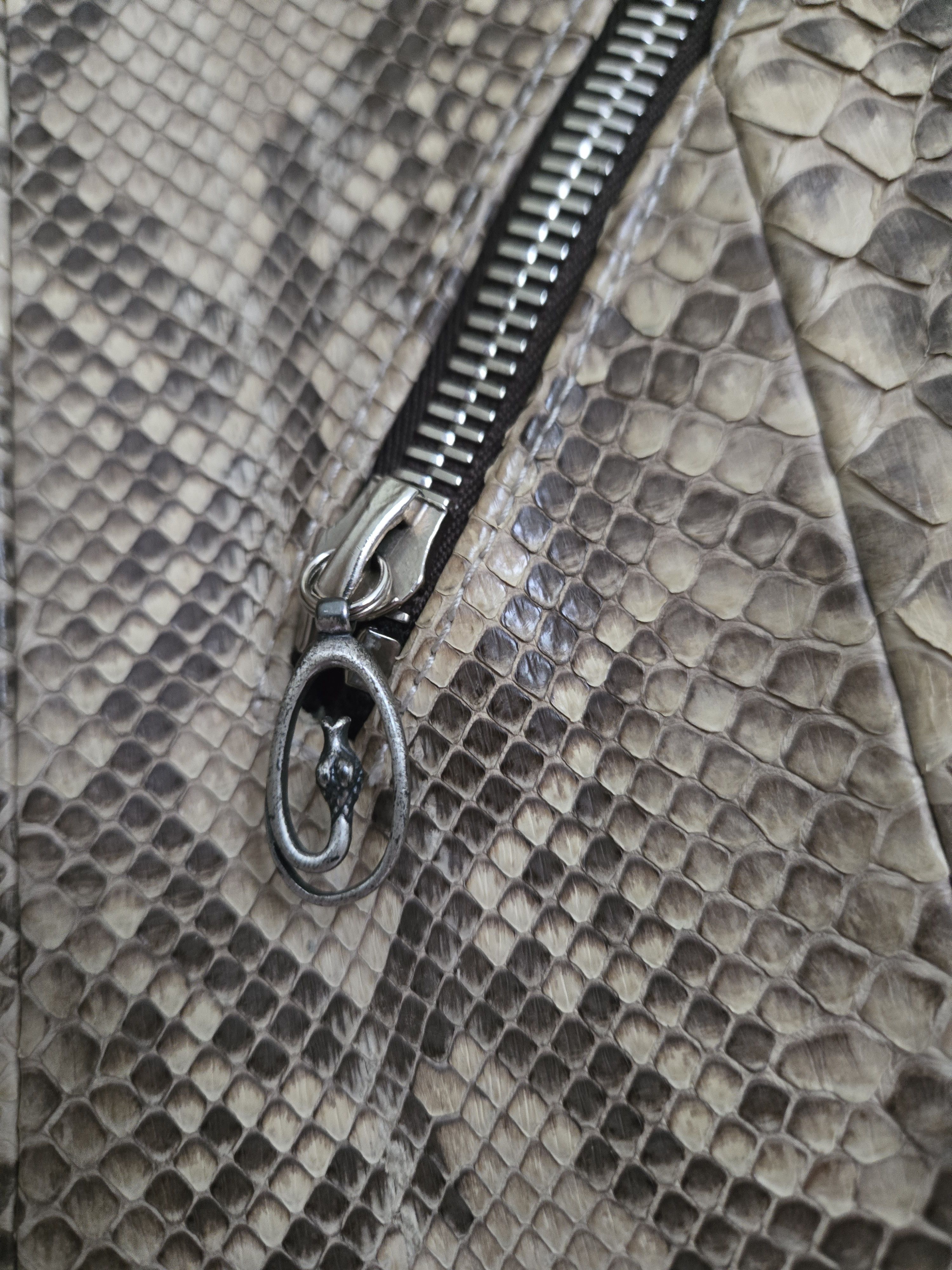 Carpe Diem C. Diem Python Snakeskin Motorcycle / Biker Jacket Size US XL / EU 56 / 4 - 4 Thumbnail