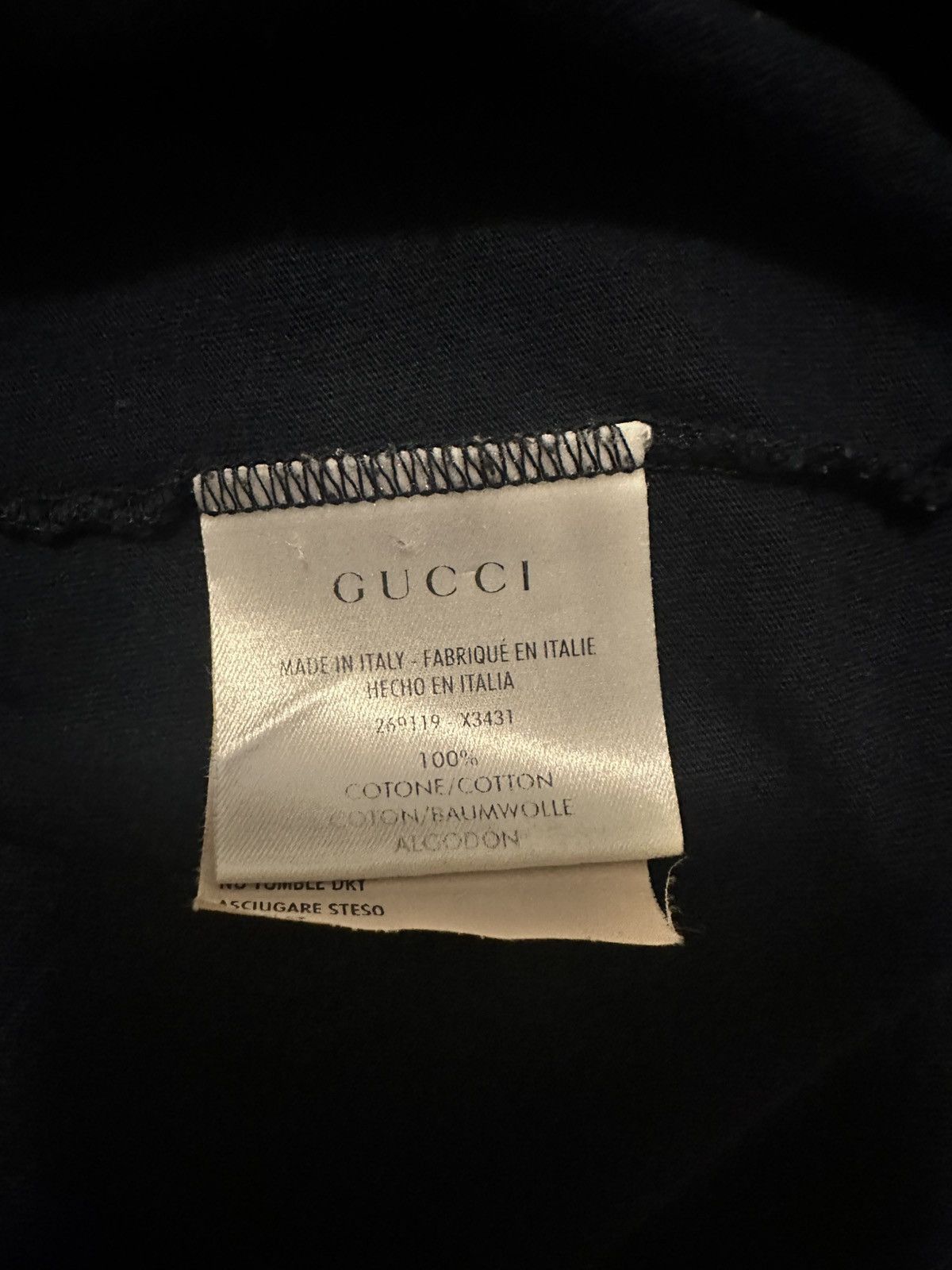 Gucci Gucci Navy Polo with striped collar Size US L / EU 52-54 / 3 - 11 Thumbnail