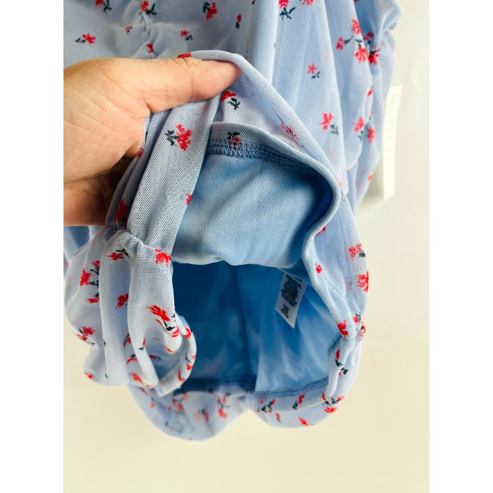 Vintage ABOUND Crop Top Women’s Size XL Blue Floral Puff Sleeve Ruched Square neck NWT Cropped Tank Size XL / US 12-14 / IT 48-50 - 3 Thumbnail