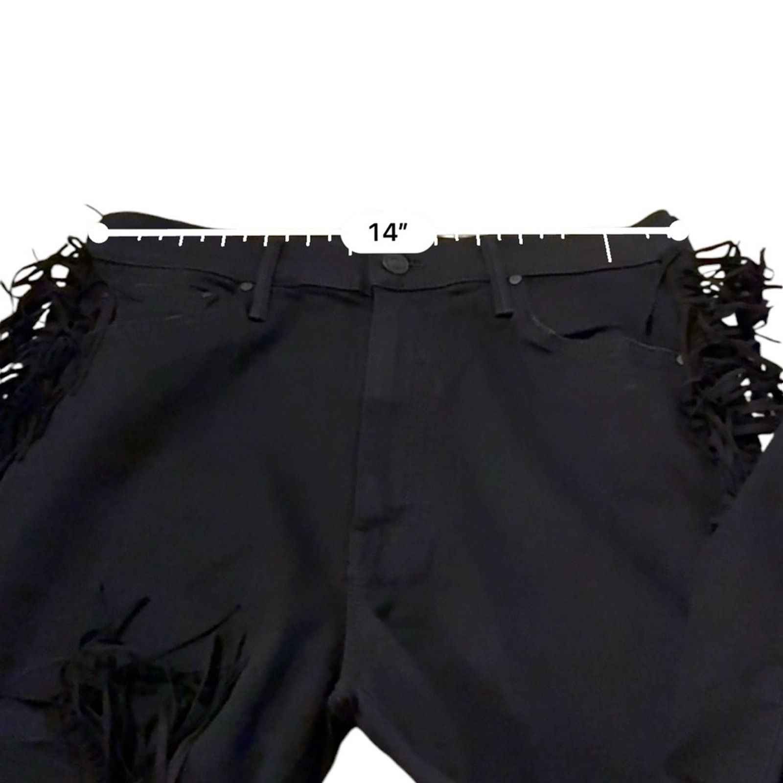MOTHER Mother The Swooner Ankle The Whip Black Fringe Skinny Jeans Size 30" / US 8 / IT 44 - 12 Thumbnail