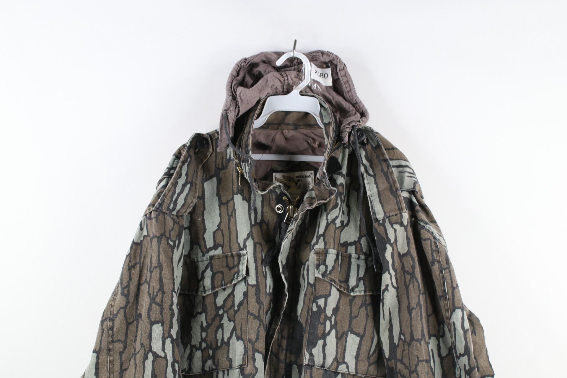 Vintage 80s Streetwear Camouflage Hooded Field Jacket