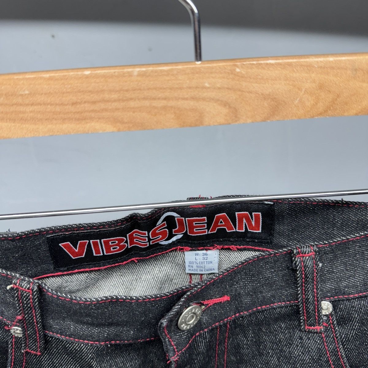 Vintage Y2K Black Raw Denim Baggy Wide Leg Skater Jeans JNCO Grunge Size US 36 / EU 52 - 3 Thumbnail