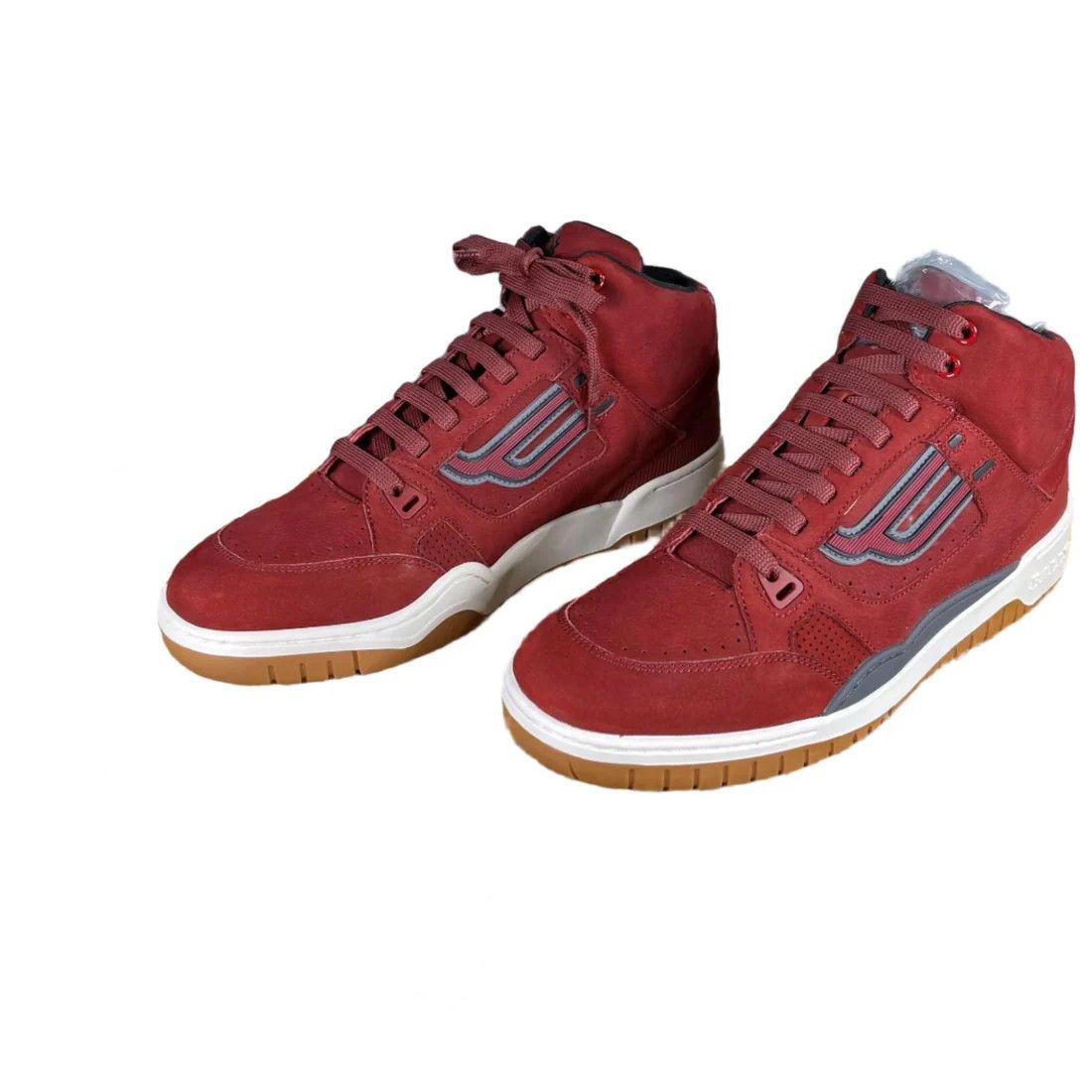 Bally o1y1224 Leather Hi-Top Sneakers in Dark Red Size US 8 / EU 41 - 2 Thumbnail