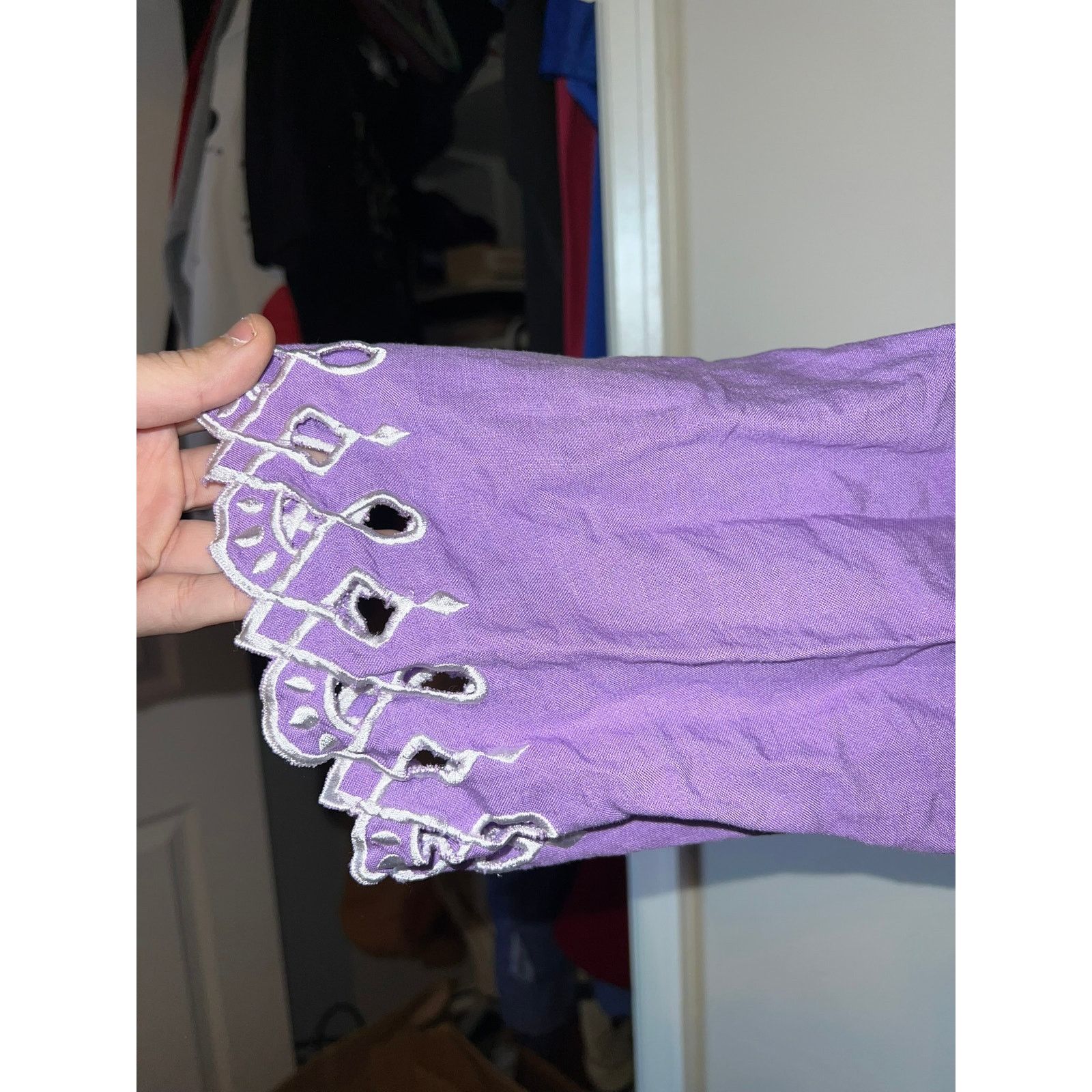 Bob Mackie Womens Vintage Bob Mackie Top Wearable Art Purple Art Large Size L / US 10 / IT 46 - 5 Thumbnail