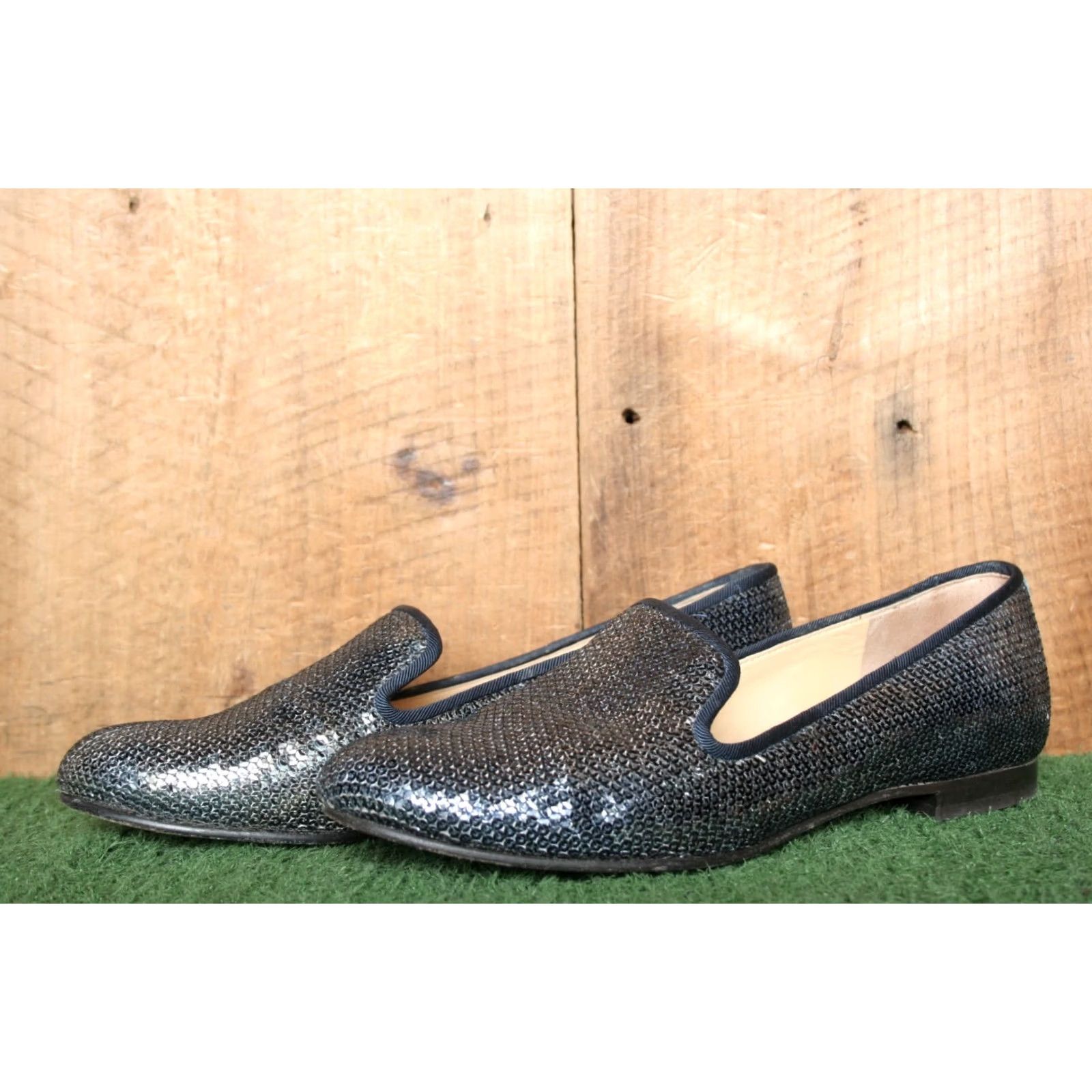 Cole Haan COLE HAAN Sebrina Blue Sequin Loafers Sz. 7.5 B Women's Flat Slip On Shoes Size US 8 / IT 38 - 2 Thumbnail