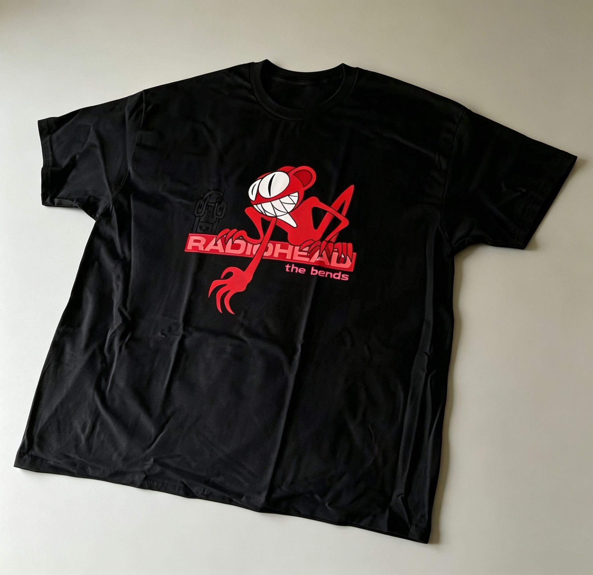 Japanese Brand Streetwear Red Monster Radiohead Print Black T-Shirt Size US XL / EU 56 / 4 - 2 Thumbnail