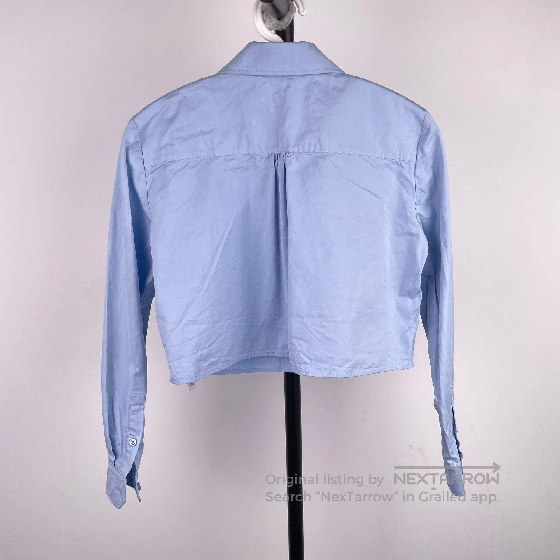 Gucci Guicci Blue Embroidered Letter Logo Long Sleeve Shirt Size Size XS / US 0-2 / IT 36-38 - 2 Thumbnail