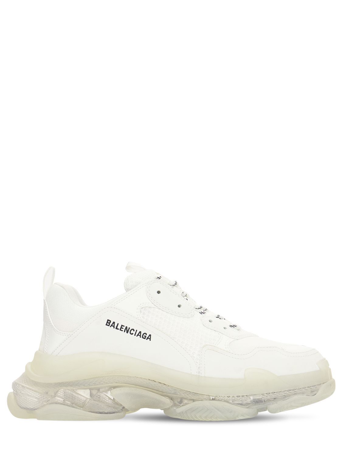 Balenciaga Triple S Men's White Clear Sole Sneakers New - Main Image