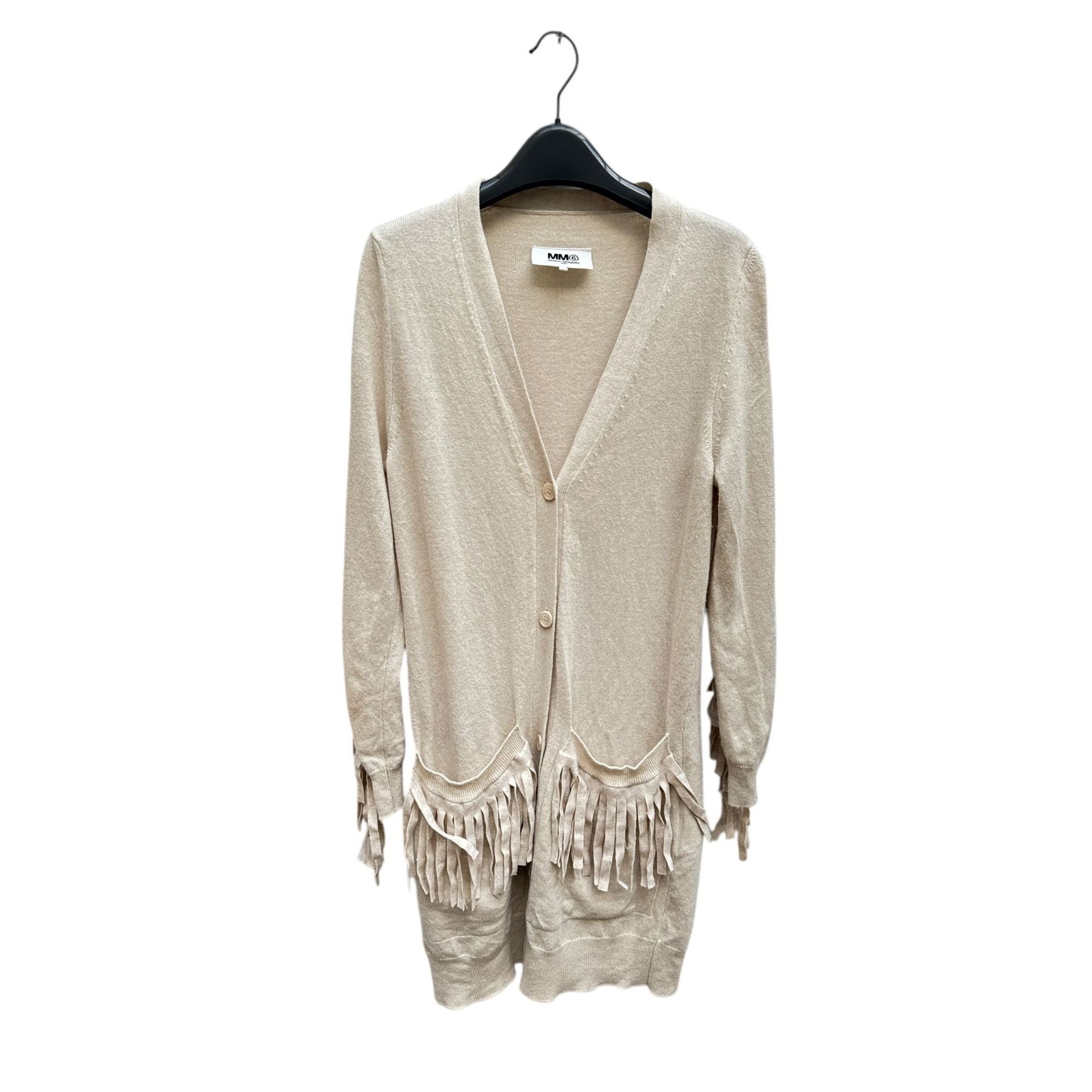 Maison Margiela Beige Wool Fringed Cardigan Size XS / US 0-2 / IT 36-38 - 1 Thumbnail