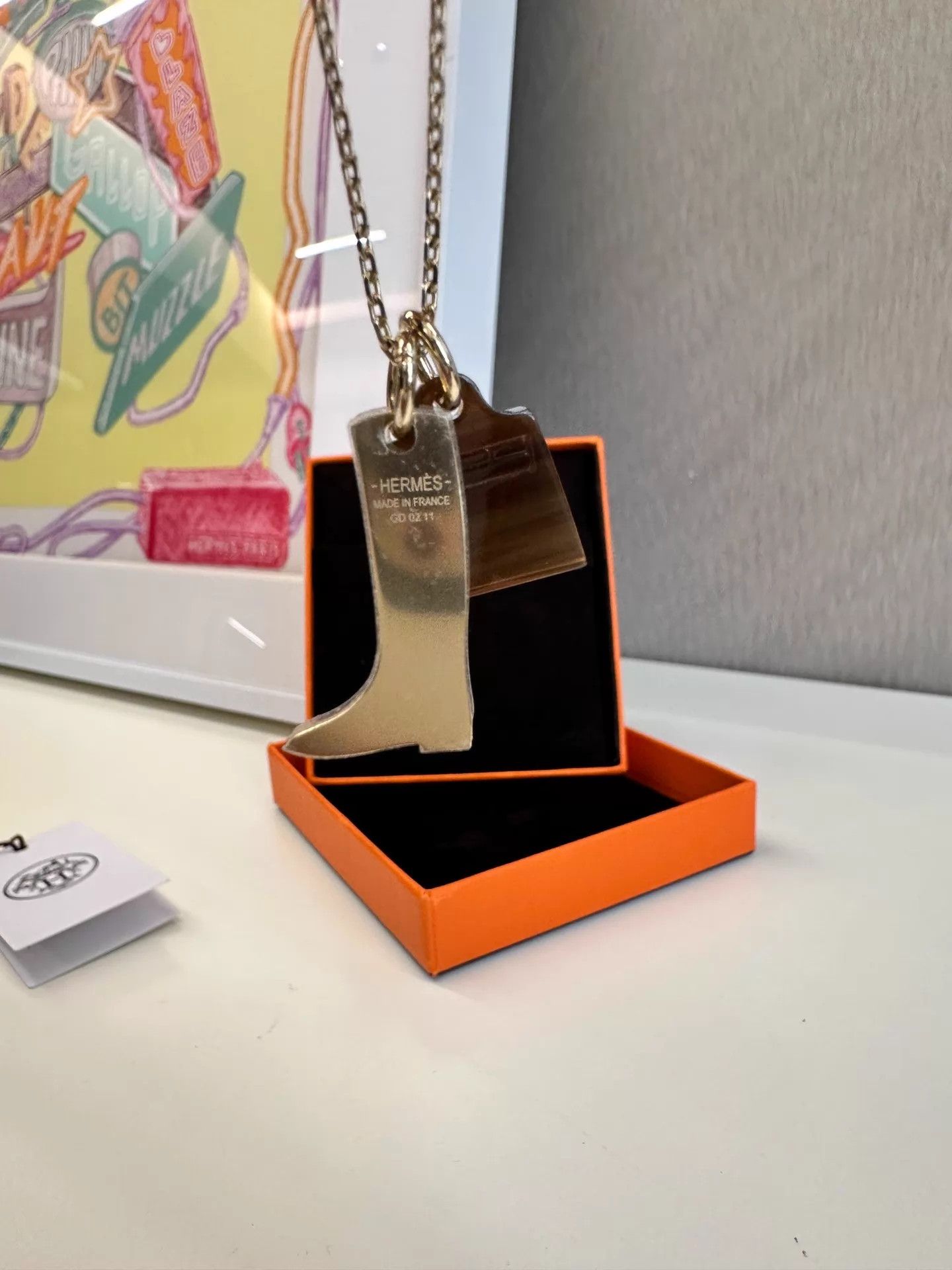 Hermes HERMES Kelly Boot Necklace 50cm Chain AH247 Unused Size ONE SIZE - 3 Thumbnail