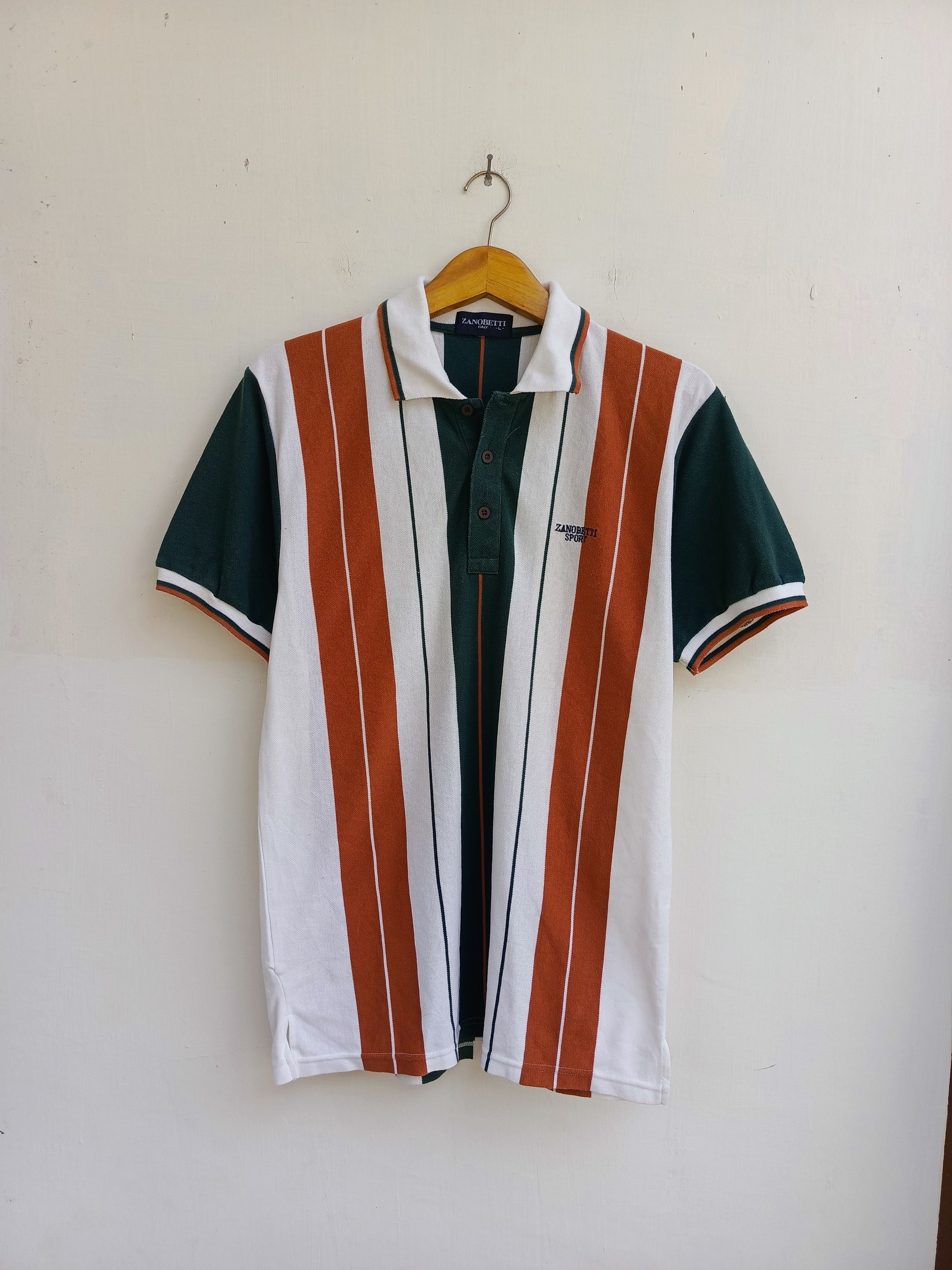 Other Zanobetti Sport Striped Polo Shirt Size US L / EU 52-54 / 3 - 1 Thumbnail