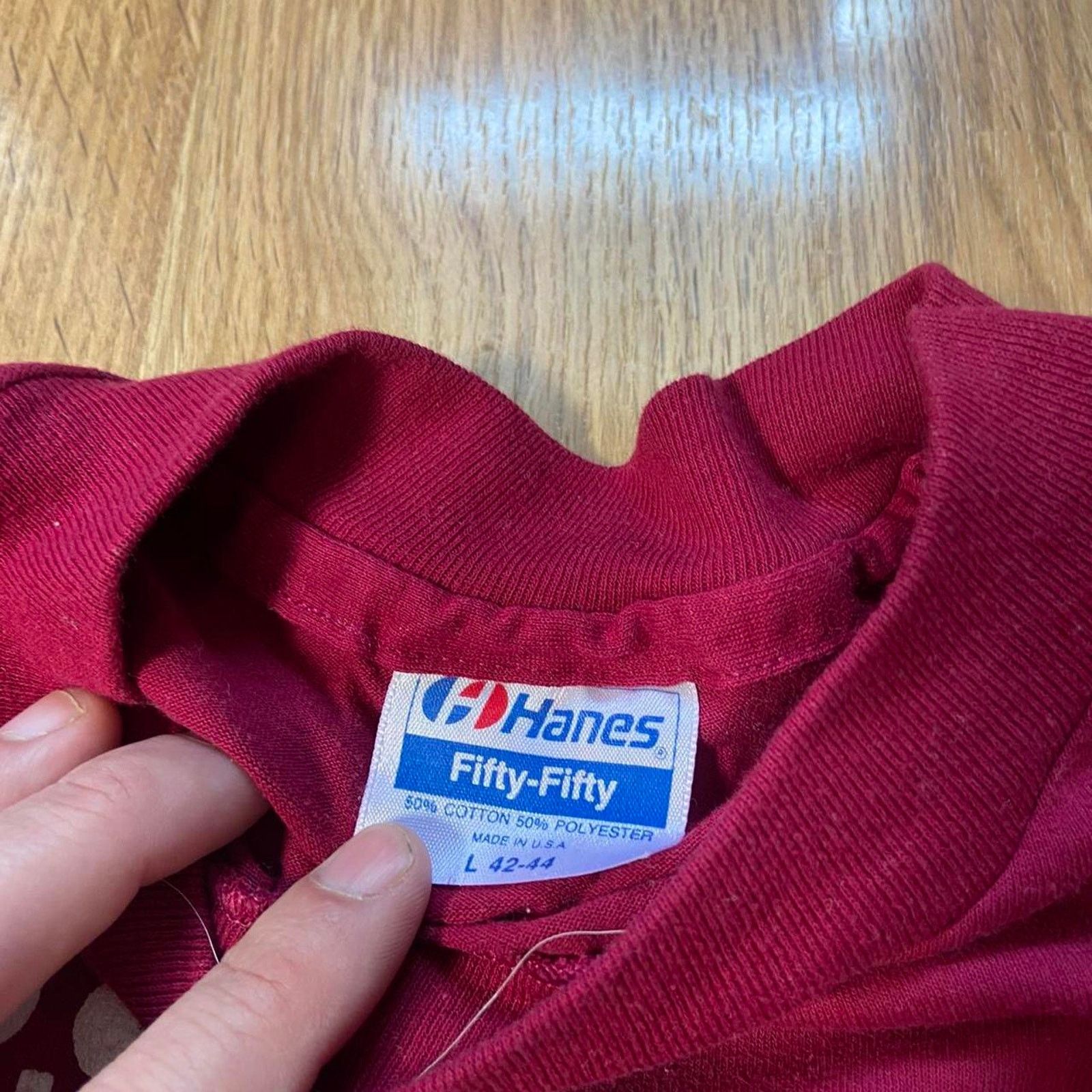 Hanes 80s burgundy nebraska college tee Size US L / EU 52-54 / 3 - 2 Thumbnail