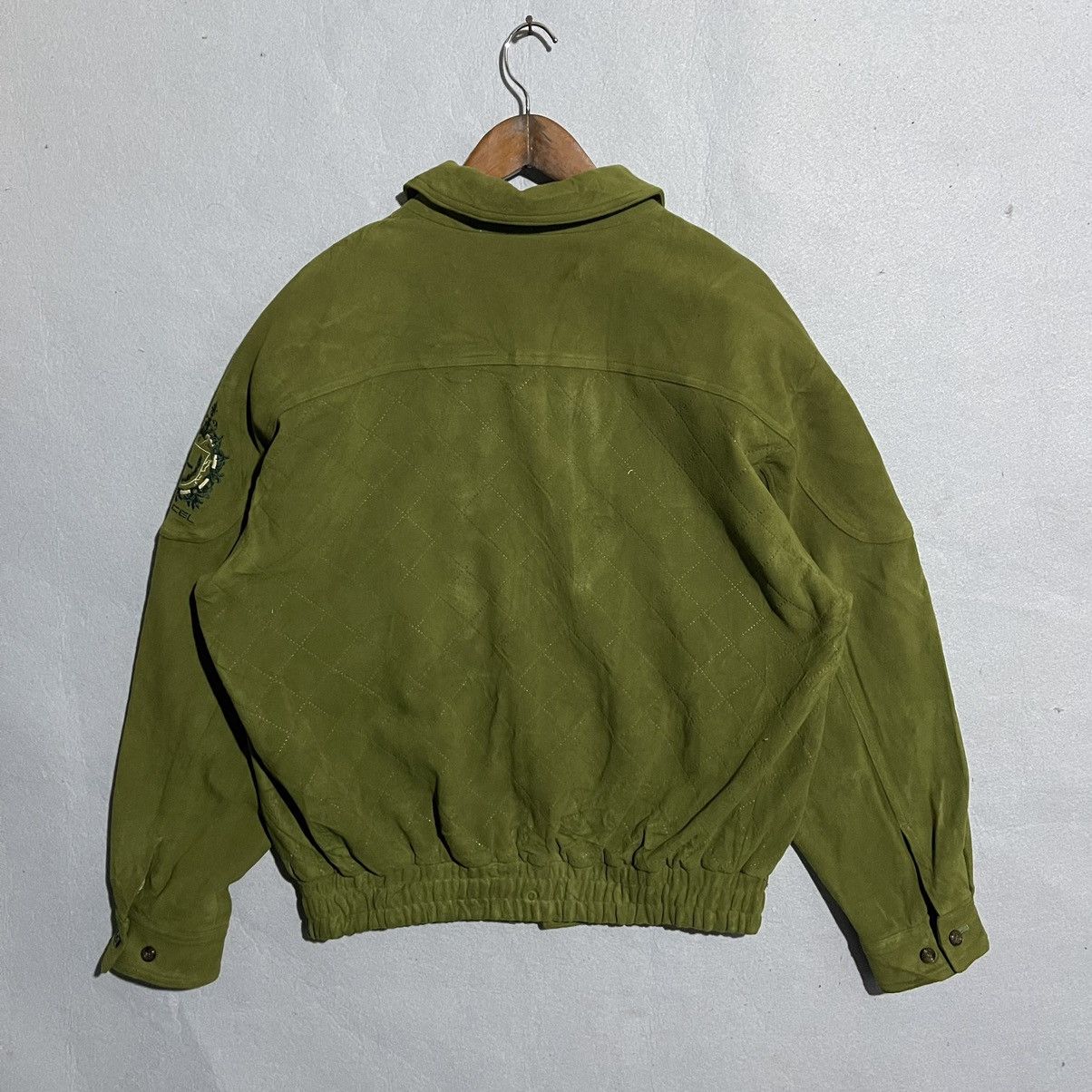 Lancel Vintage Lancel Paris Green Suede Bomber Jacket Made in Japan Size US L / EU 52-54 / 3 - 6 Thumbnail