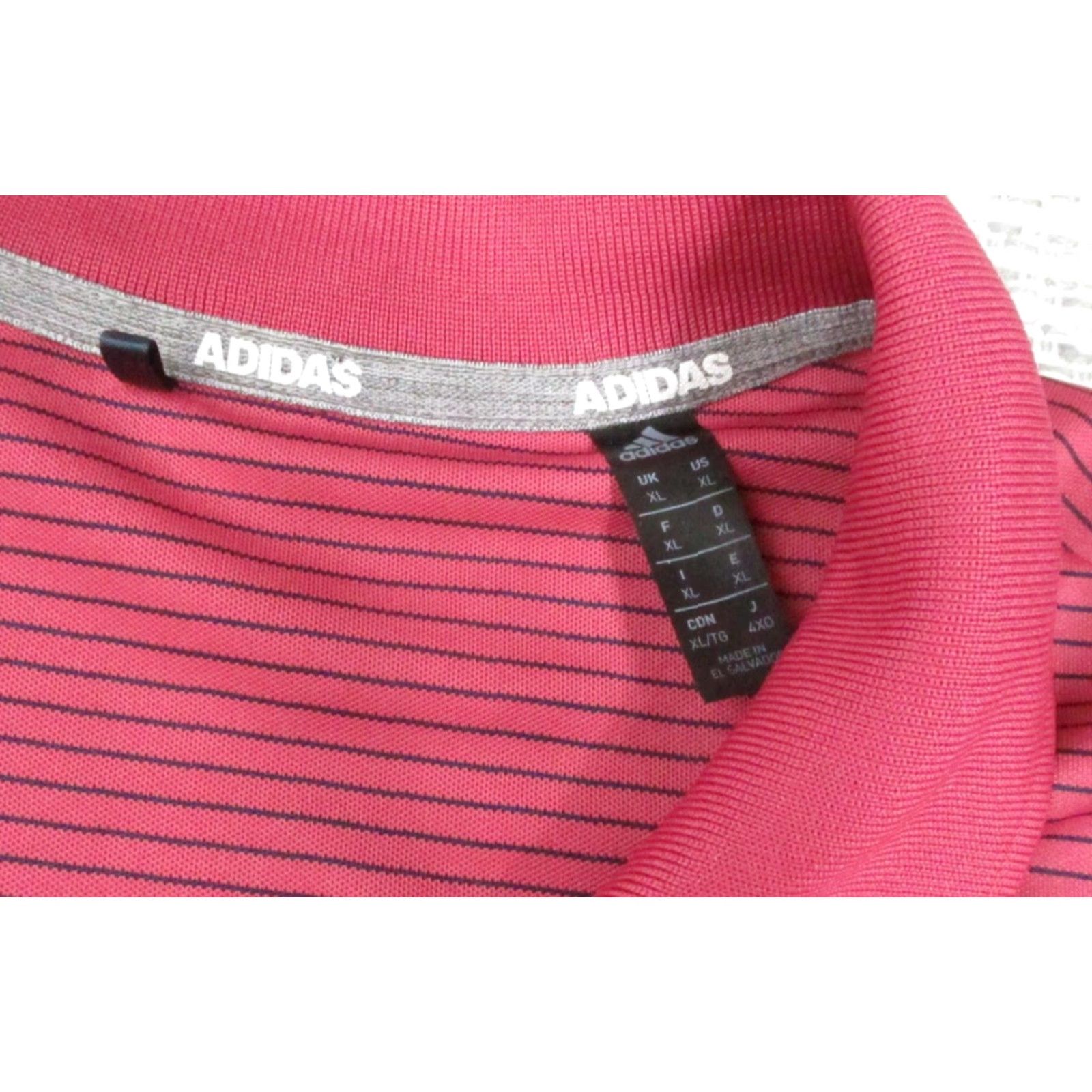 Adidas Adidas Polo Shirt Mens XL Red Striped Coldwater Golf Club Golf Performance Polo Shirt Size US XL / EU 56 / 4 - 7 Thumbnail
