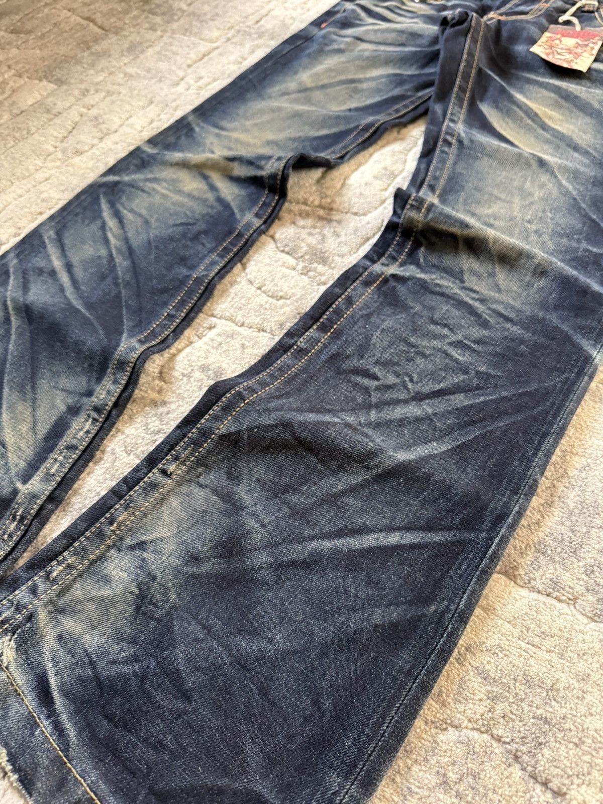 If Six Was Nine Lolita Concert Club Shadow Mud Wash Studded Flared Jeans Size US 30 / EU 46 - 7 Thumbnail