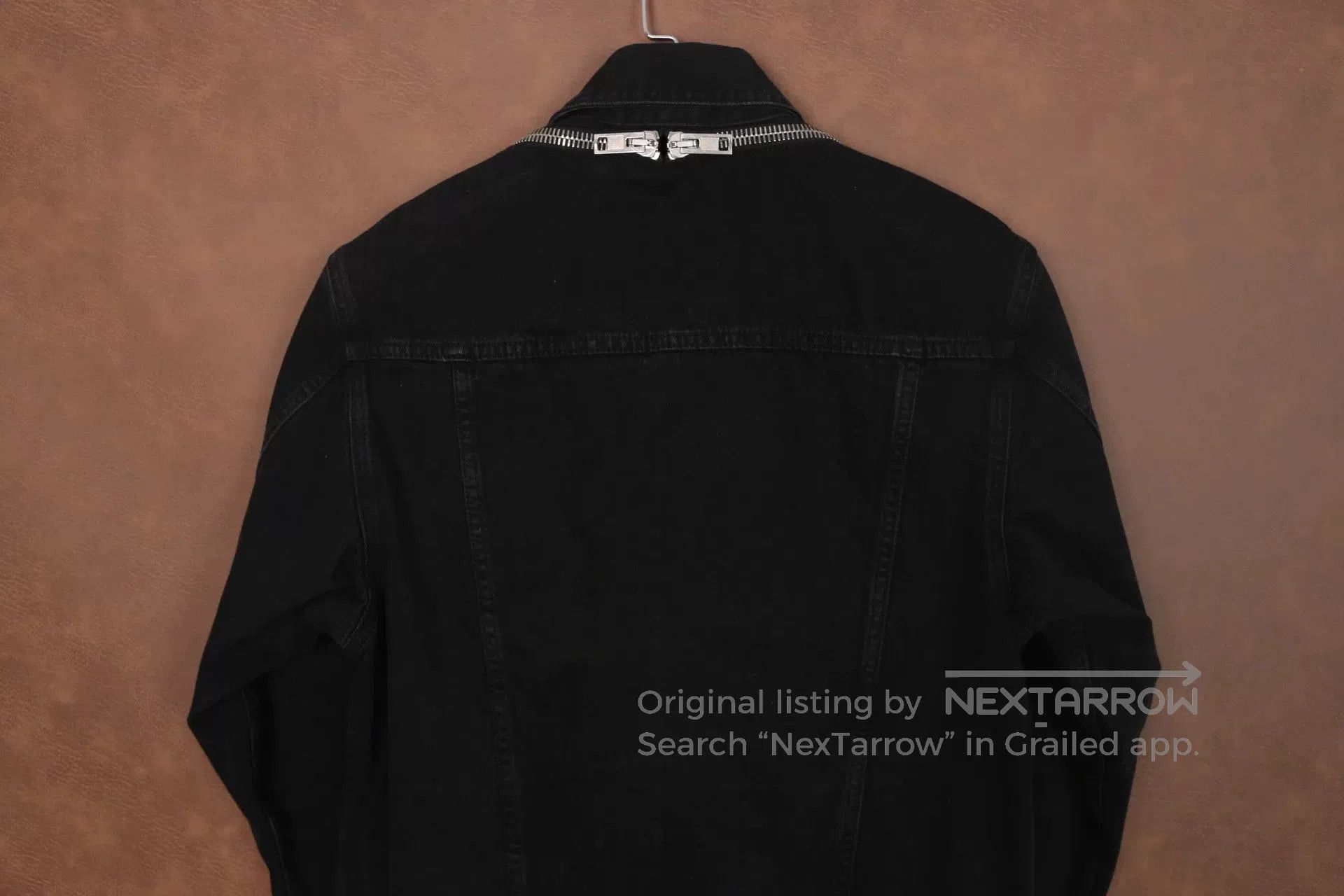 Japanese Brand Alexander Wang Off-Shoulder Black Denim Jacket. Size XS / US 0-2 / IT 36-38 - 4 Thumbnail