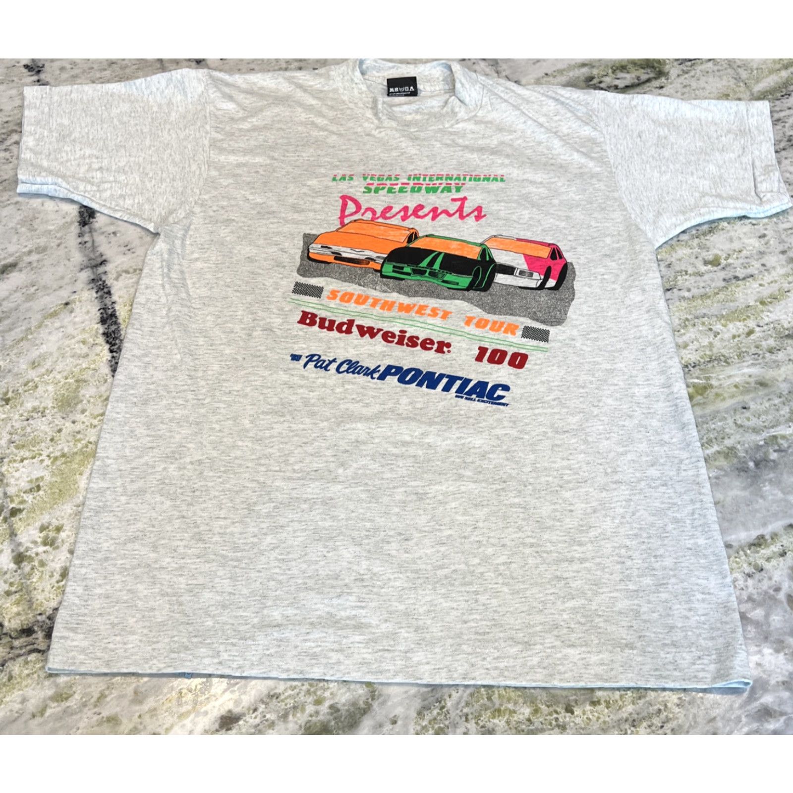 Vintage VINTAGE Budweiser Shirt Las Vegas International Speedway 100 Stock Car Neon Adult Large Size US L / EU 52-54 / 3 - 3 Thumbnail