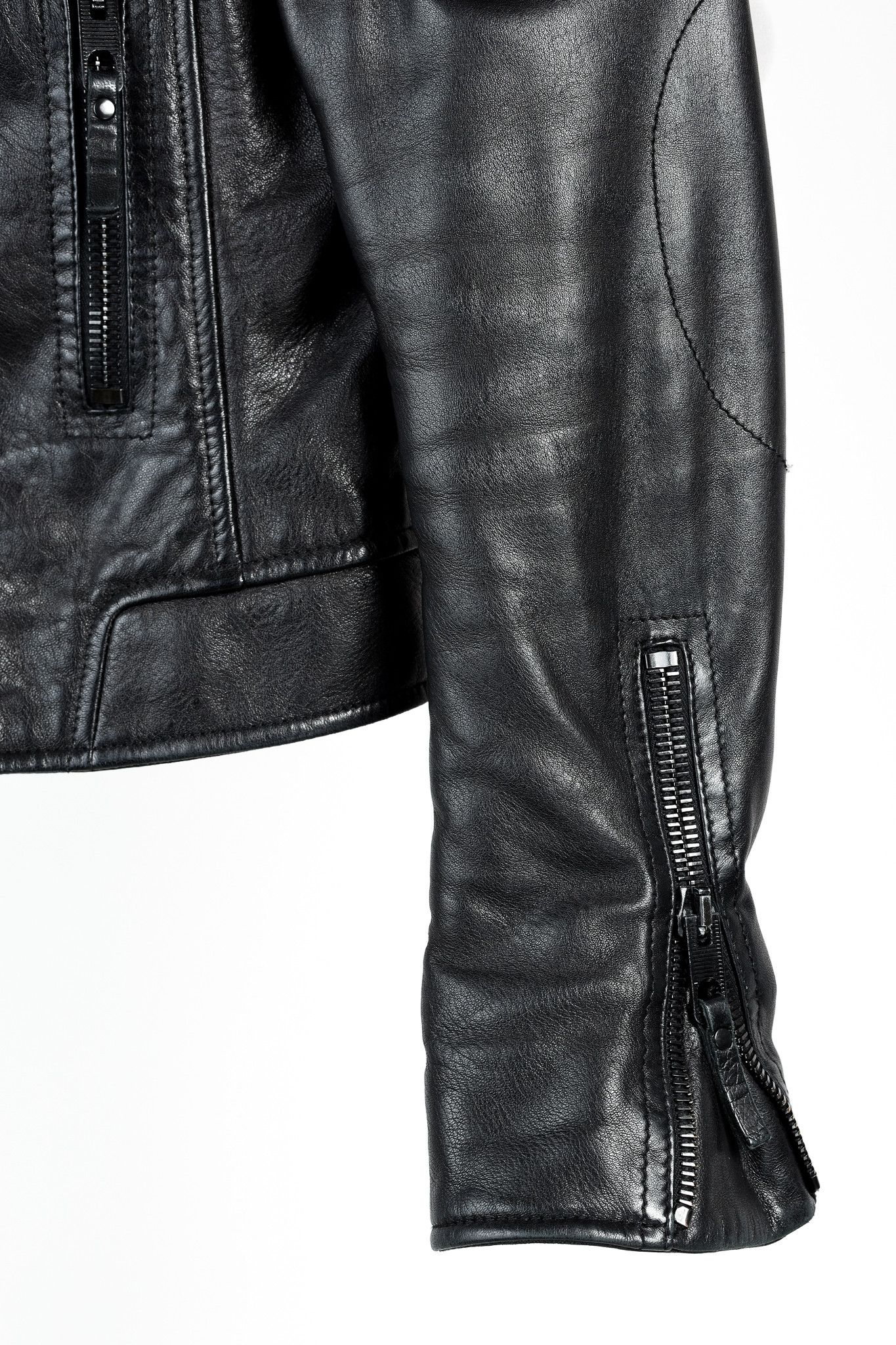Acne Studios Balenciaga Black Lambskin-Leather Moto Jacket Size M / US 6-8 / IT 42-44 - 7 Thumbnail