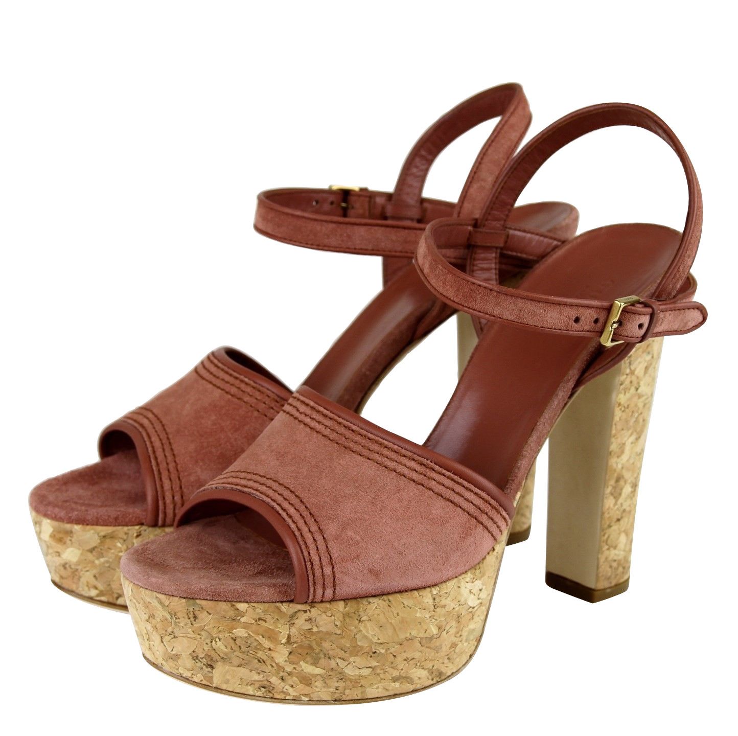 Gucci Women's Brick Red Danielle Suede Platform Sandal (39.5 G / Size US 9.5 / IT 39.5 - 1 Thumbnail