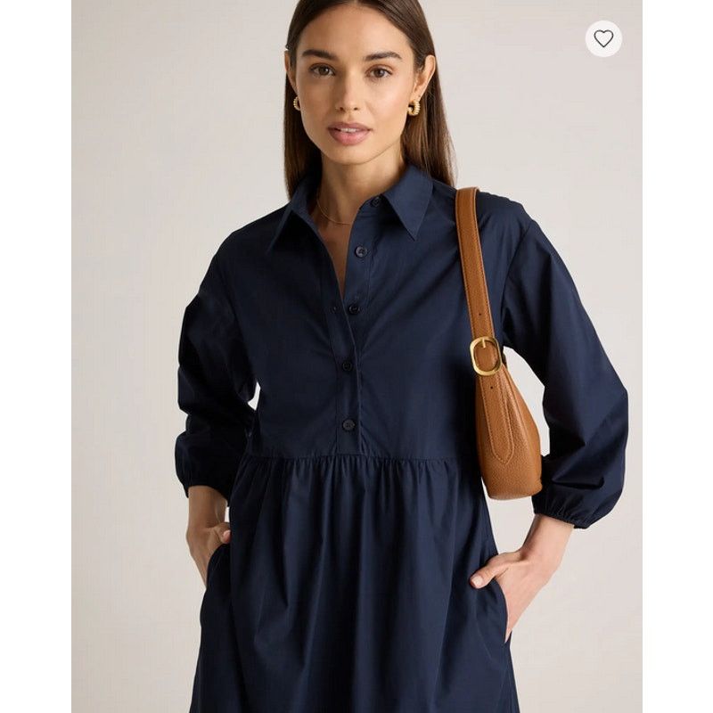 Quince Quince Organic Cotton Poplin Midi Tunic Dress Size S NWOT Size S / US 4 / IT 40 - 3 Thumbnail