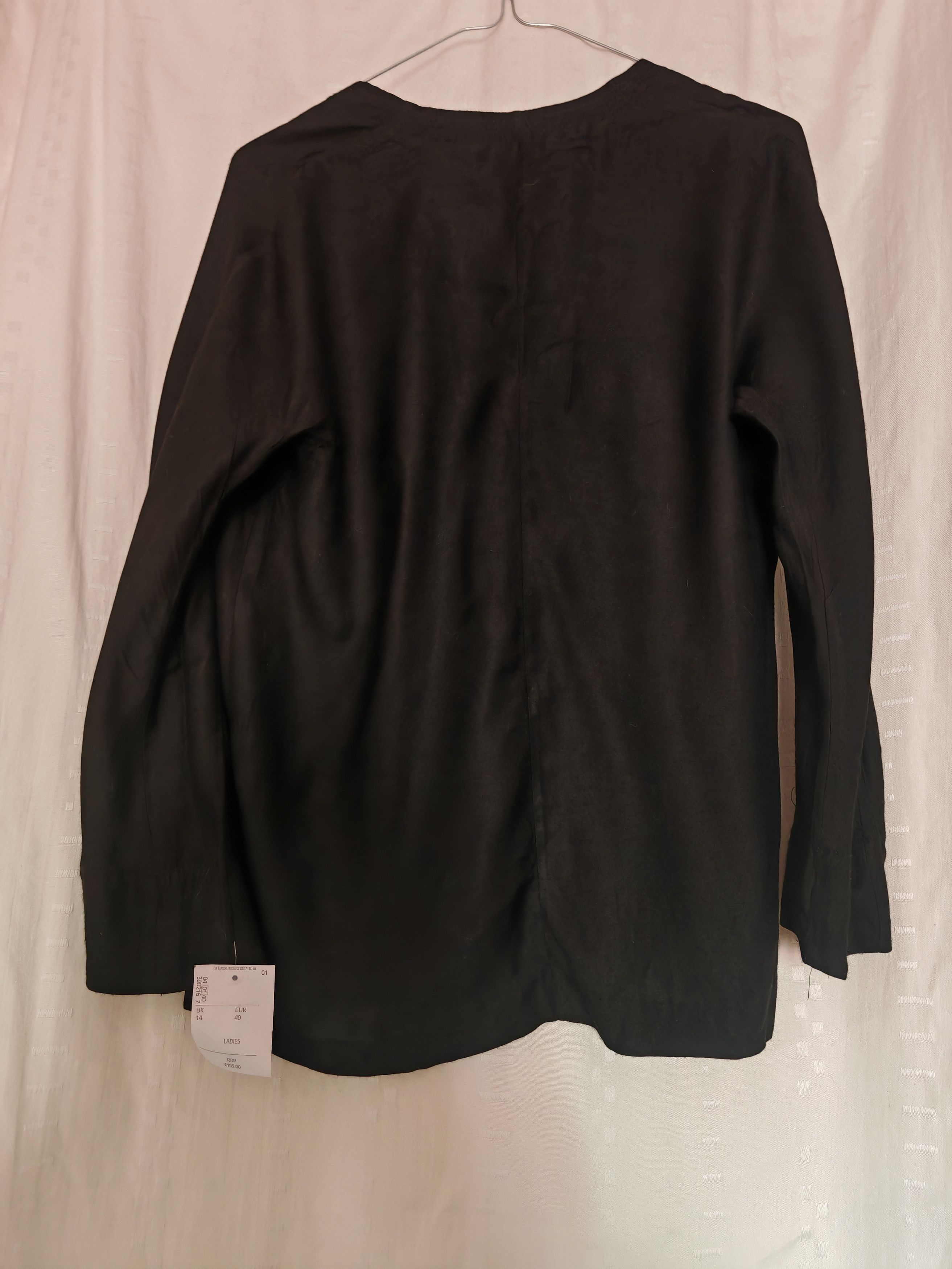 Designer × Sandro NWT Sandro Paris Black Viscose Long Sleeve Blouse size S-M Size M / US 6-8 / IT 42-44 - 4 Thumbnail
